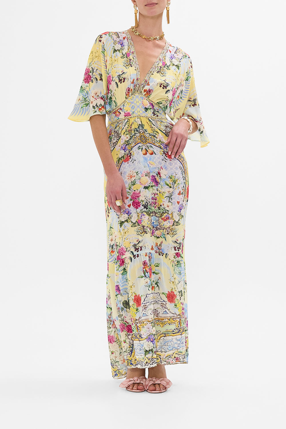 WAISTED DRESS WITH HEM RUFFLE FLOR FANTÁSTICA