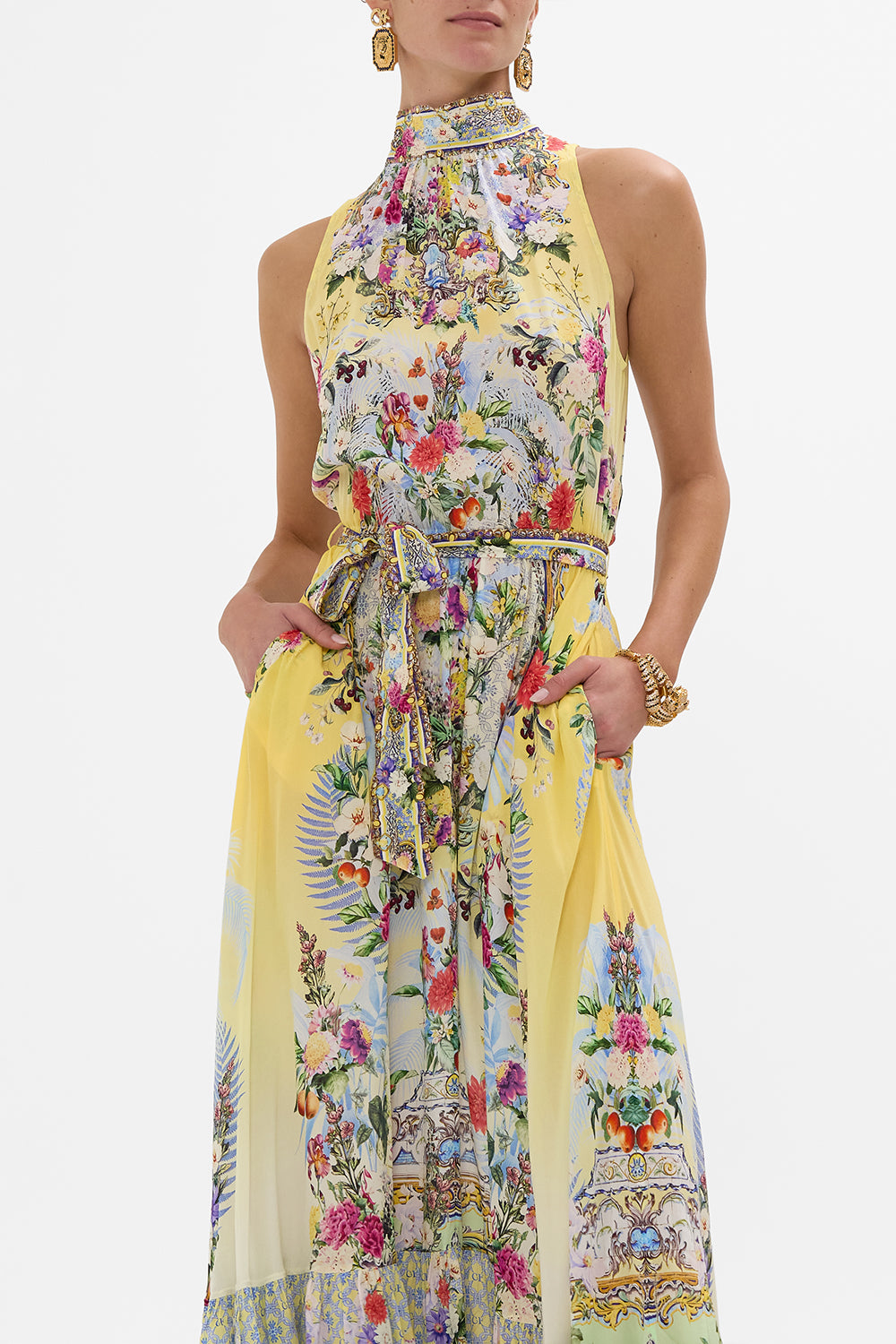 NECKTIE DRESS WITH ELASTICATED WAIST FLOR FANTÁSTICA