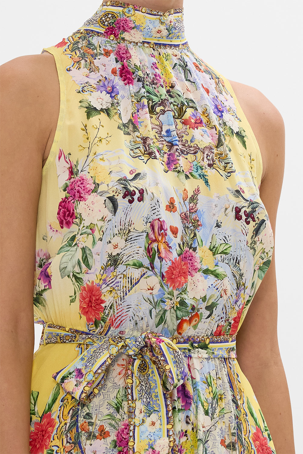 NECKTIE DRESS WITH ELASTICATED WAIST FLOR FANTÁSTICA