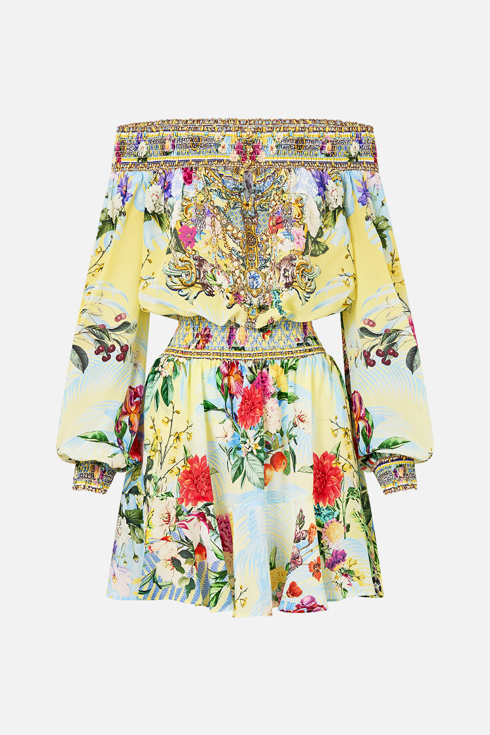 OFF SHOULDER SHORT DRESS FLOR FANTÁSTICA