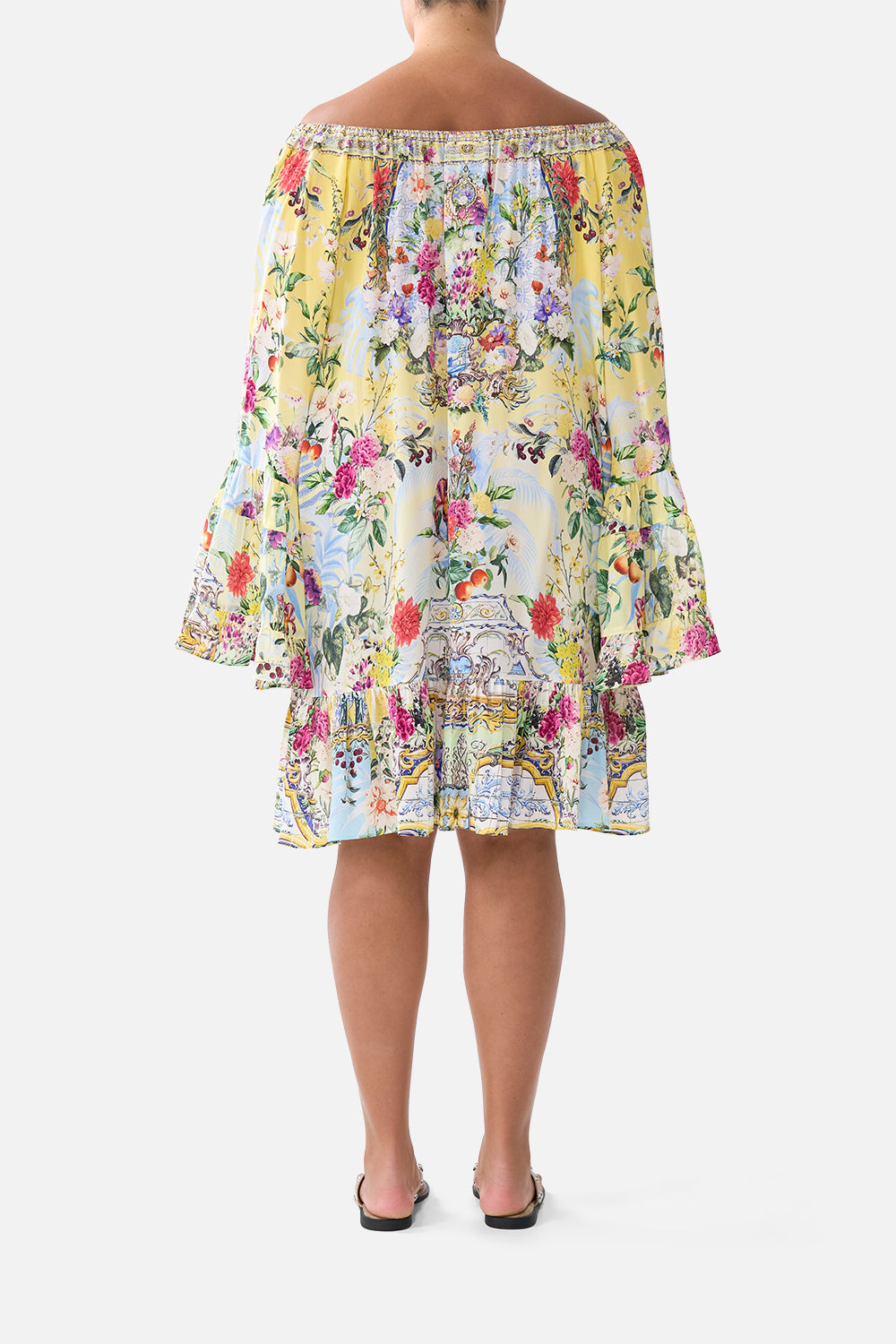 A LINE FRILL DRESS FLOR FANTÁSTICA