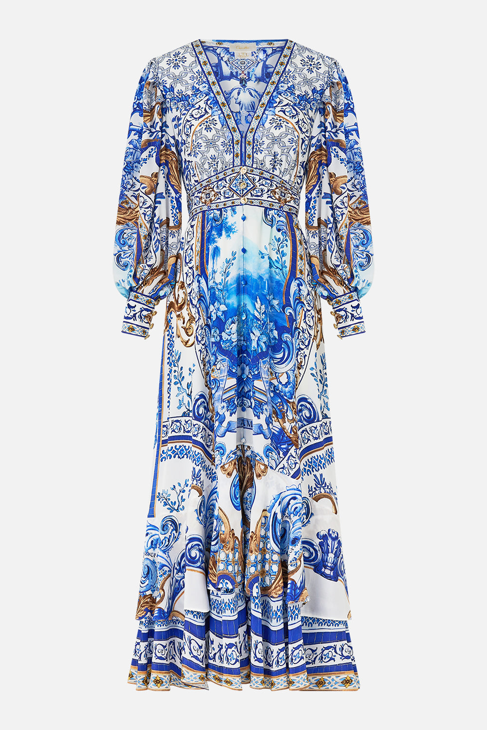 LONG BUTTON FRONT DRESS AZUL ADVENTURES