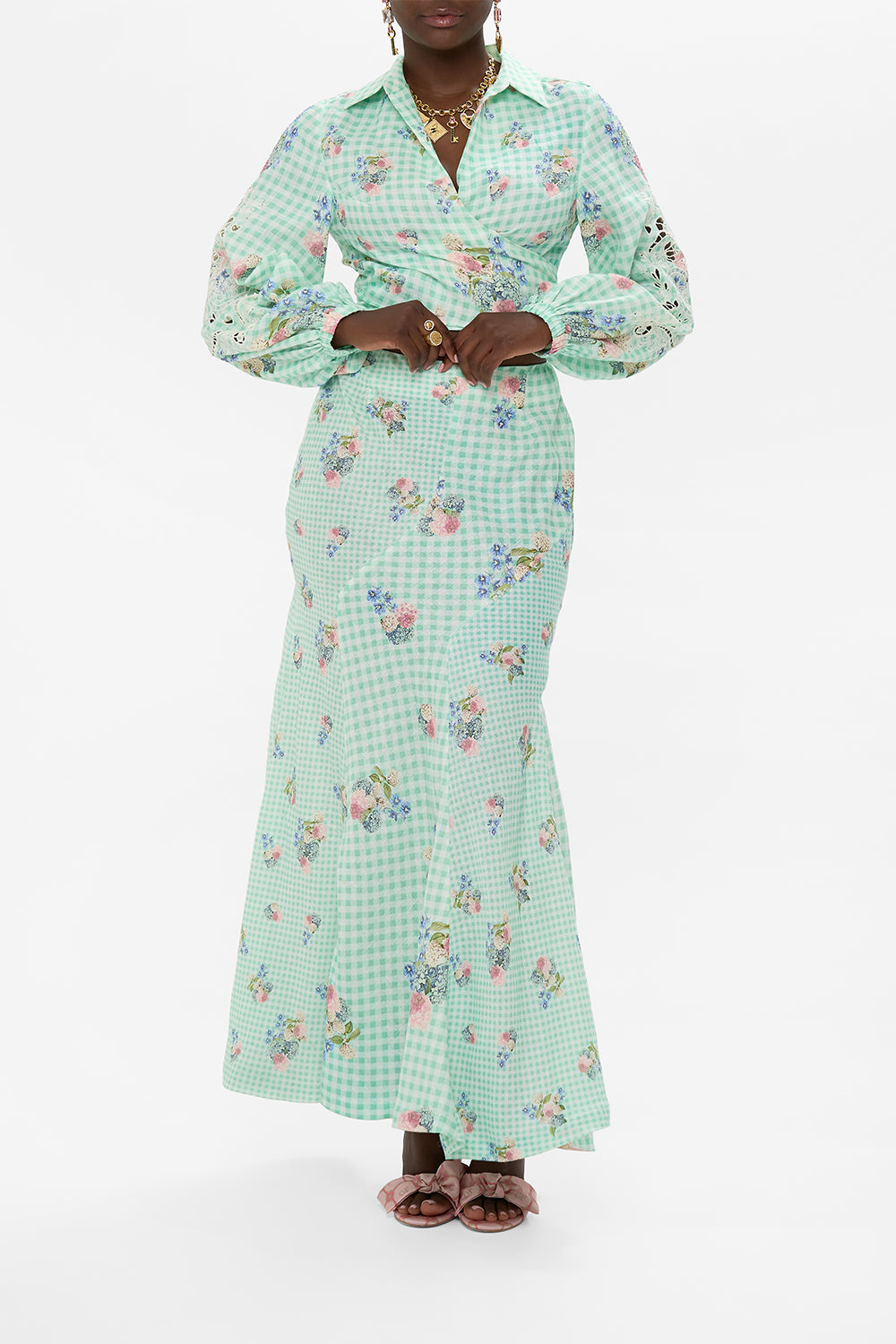 CAMILLA Mermaid Maxi Skirt in Pestana Panorama print