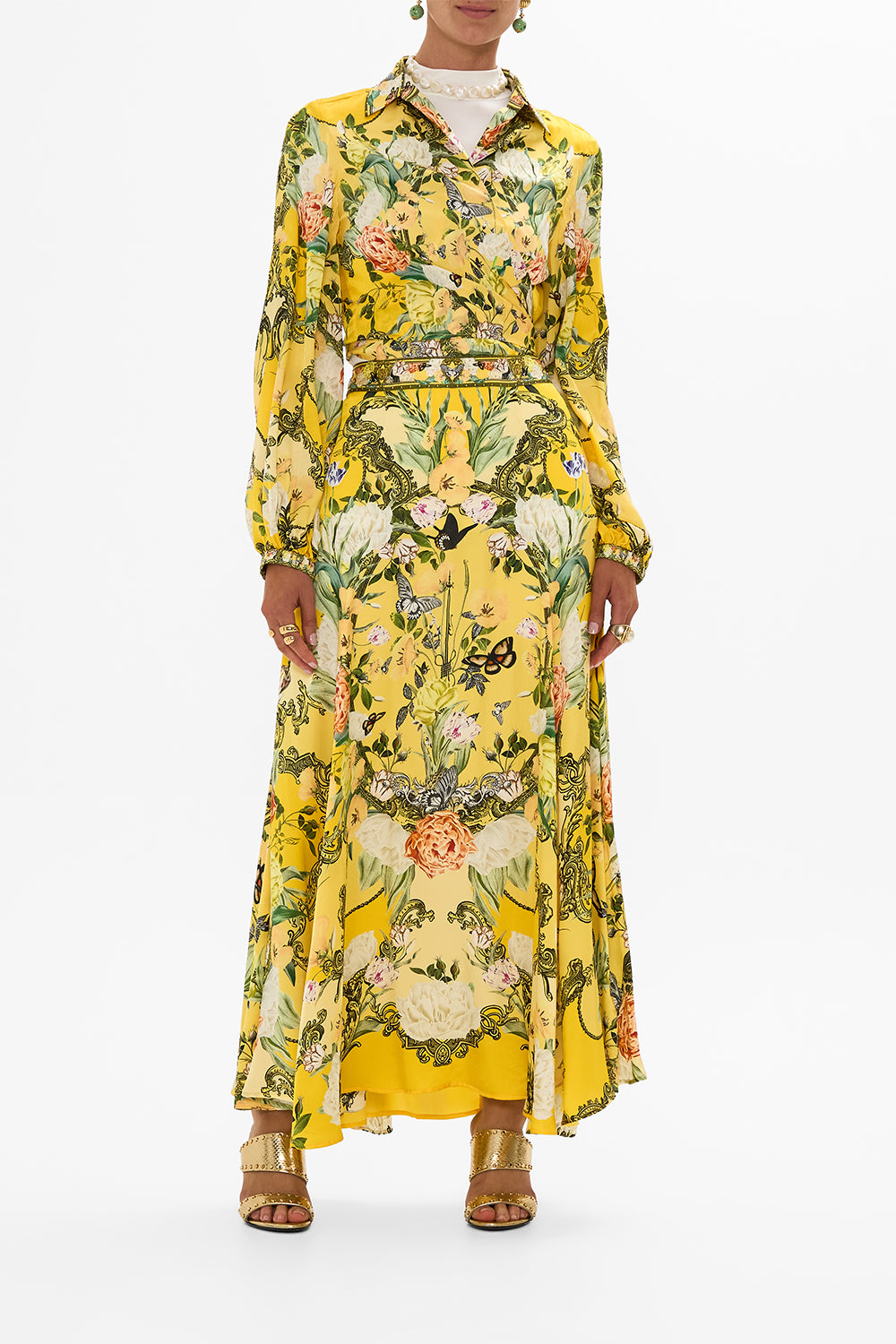 CROPPED WRAP SHIRT PATHS OF GOLD