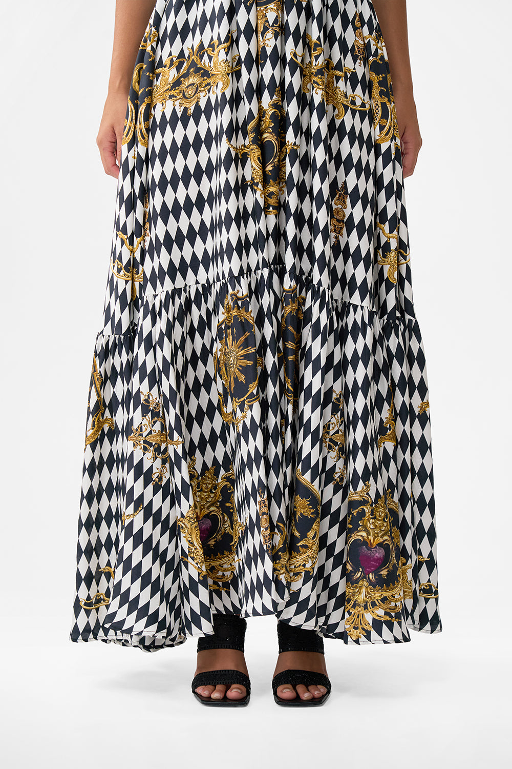 RUFFLE HEM HALTER DRESS MONARCHY MANIA