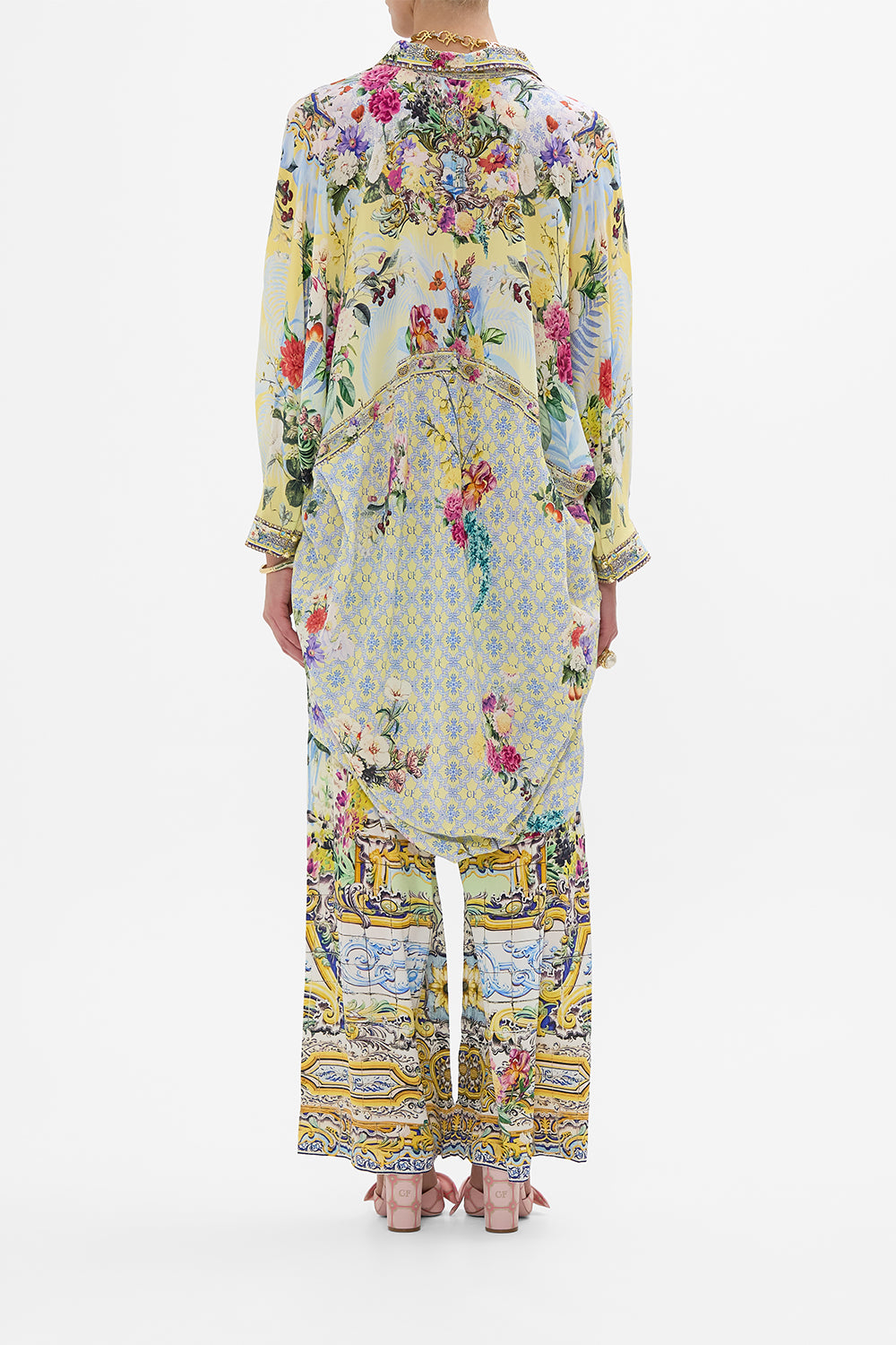 BUTTON UP TOP WITH DRAPED BACK FLOR FANTÁSTICA