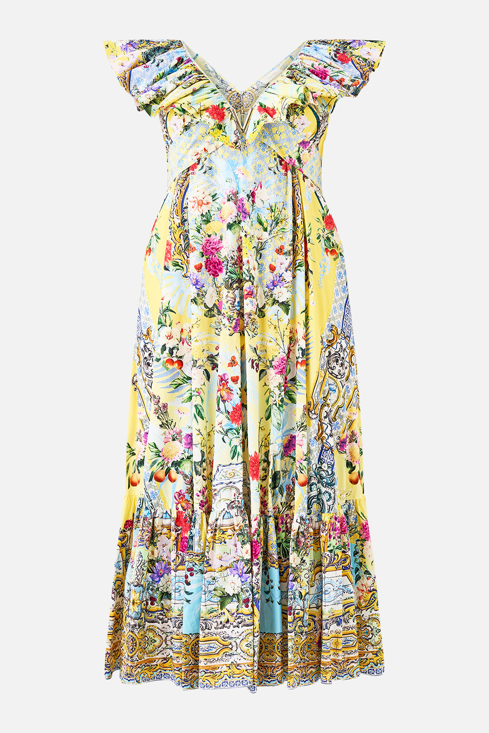 FRILL NECK DRESS WITH HARDWARE FLOR FANTÁSTICA