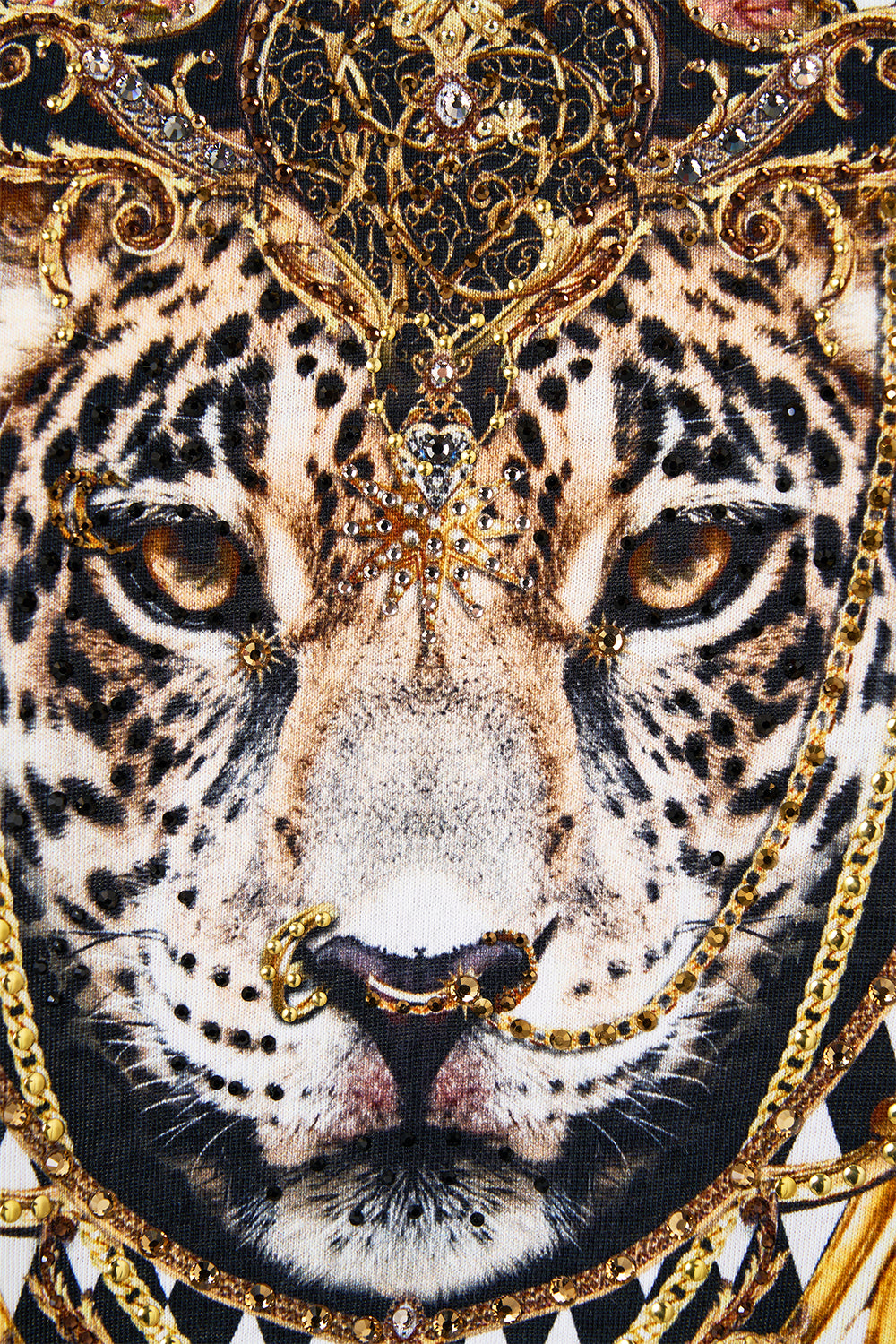 SLIM FIT ROUND NECK T-SHIRT - WHITE/GOLD ROCOCO GLOW