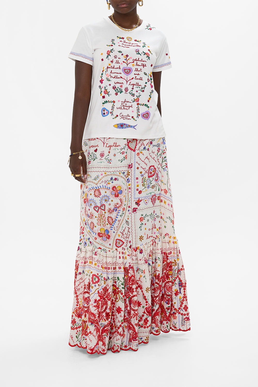 CAMILLA Short Sleeve Easy Tee in A Kitsch In Time print