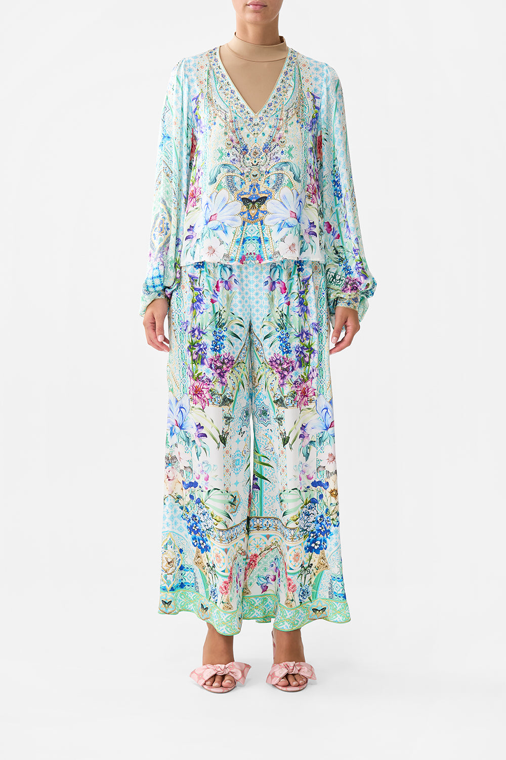 V-NECK BLOUSON SLEEVE BLOUSE SUNRISE IN SINTRA