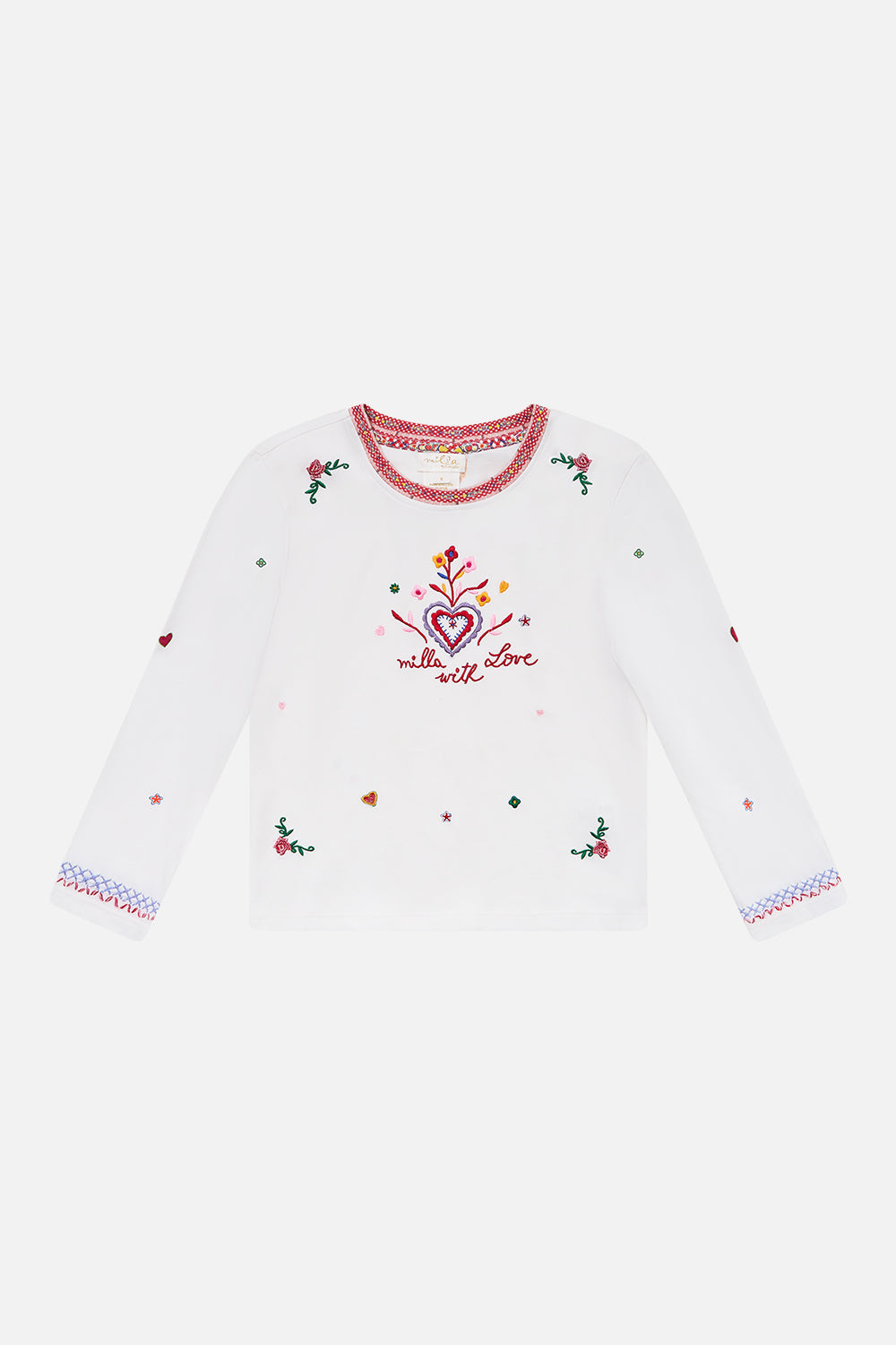 CAMILLA Kids Long Sleeve Top 4-10 in Faith, Luck & Justice print