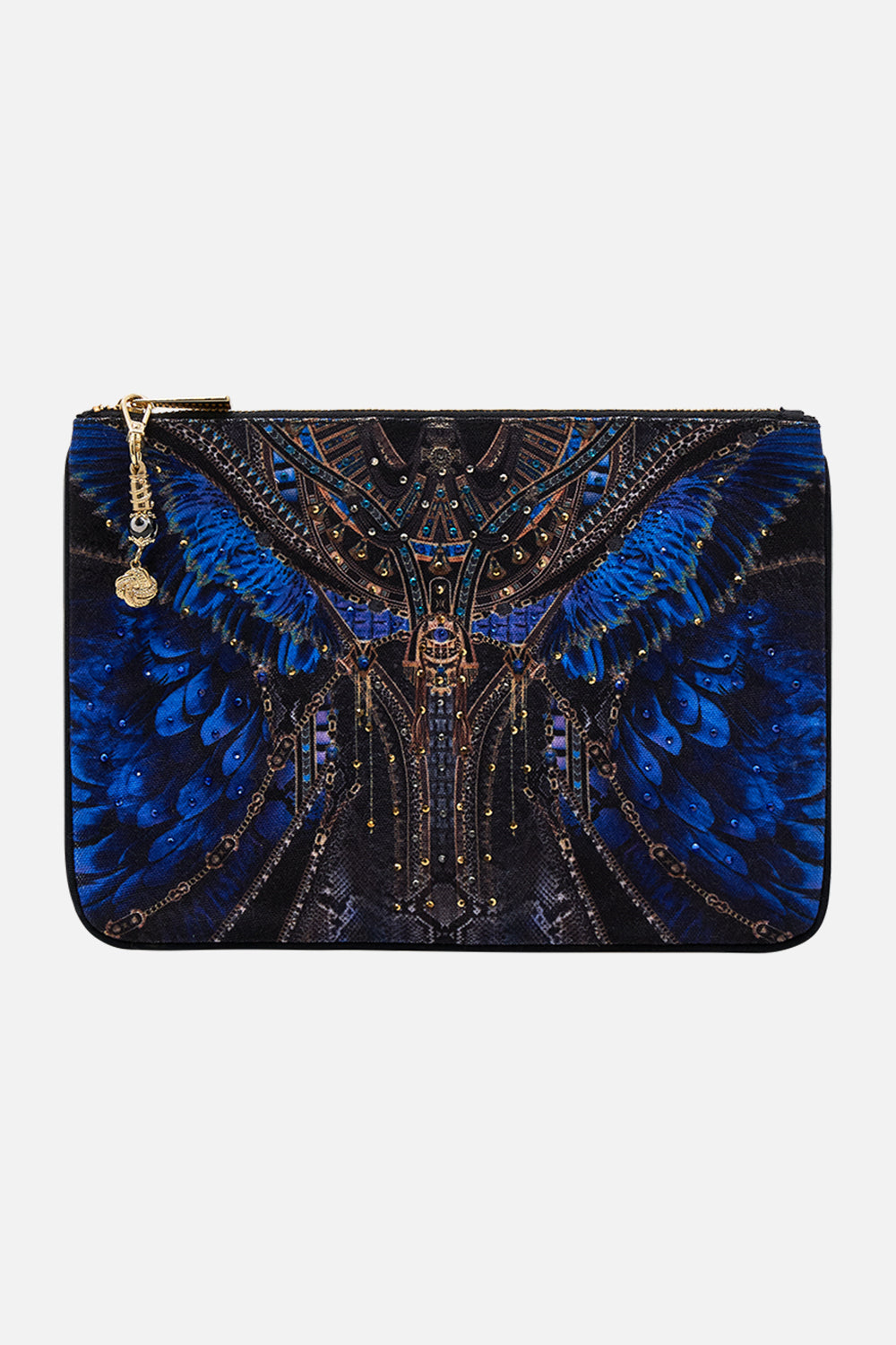 CAMILLA Small Canvas Clutch in Other Side of The Oasis print.