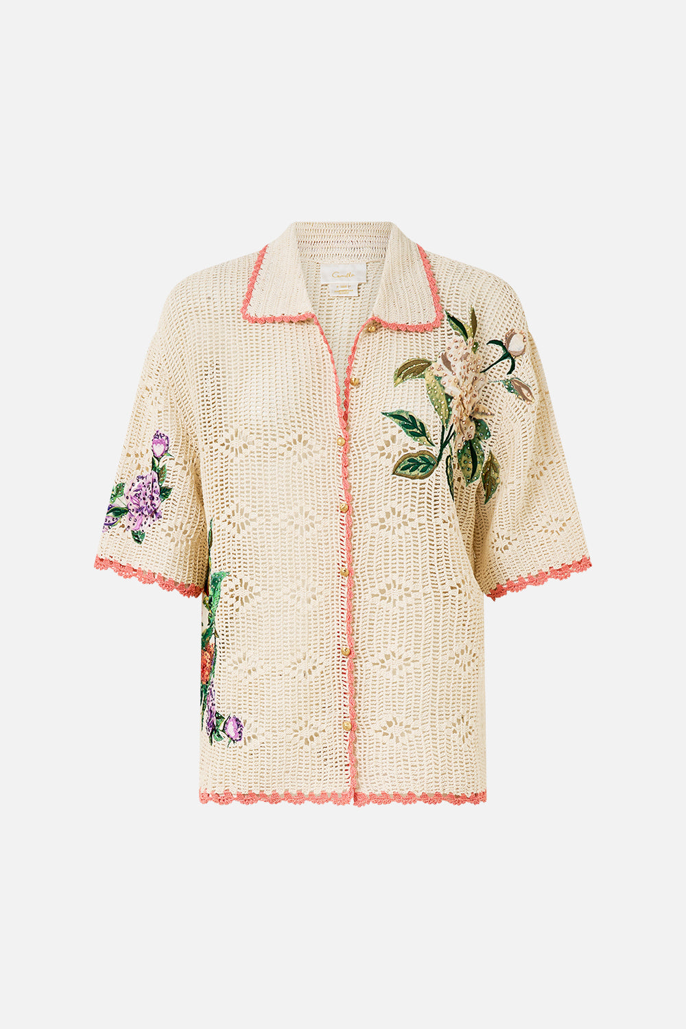 CAMILLA Classic Shirt- Crochet in Arches Of Amor print