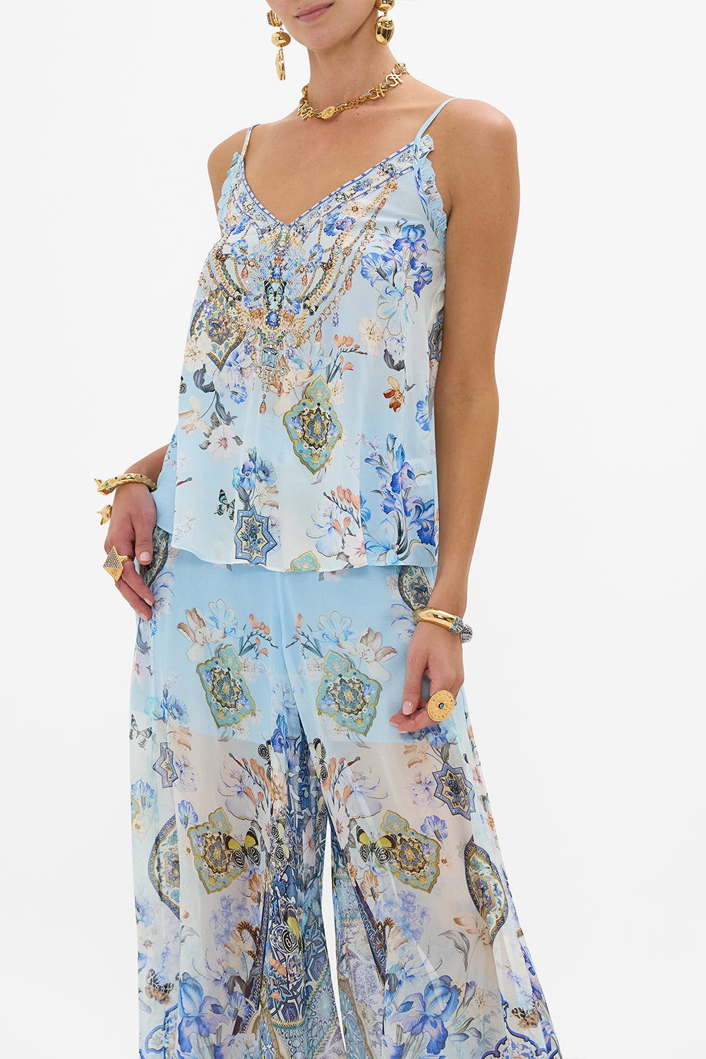 GATHERED CAMI WITH ADJUSTABLE STRAPS AL MANIAL PALACE MEMOIRS