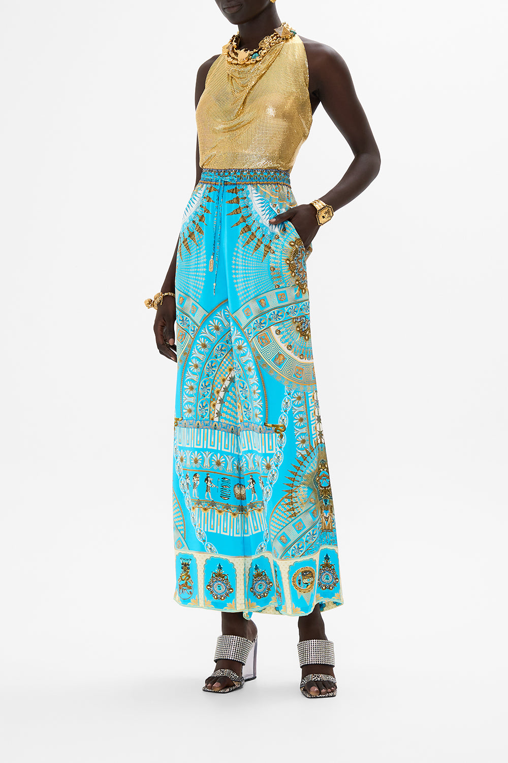 CAMILLA Lounge Pant in Temple of Light Print.