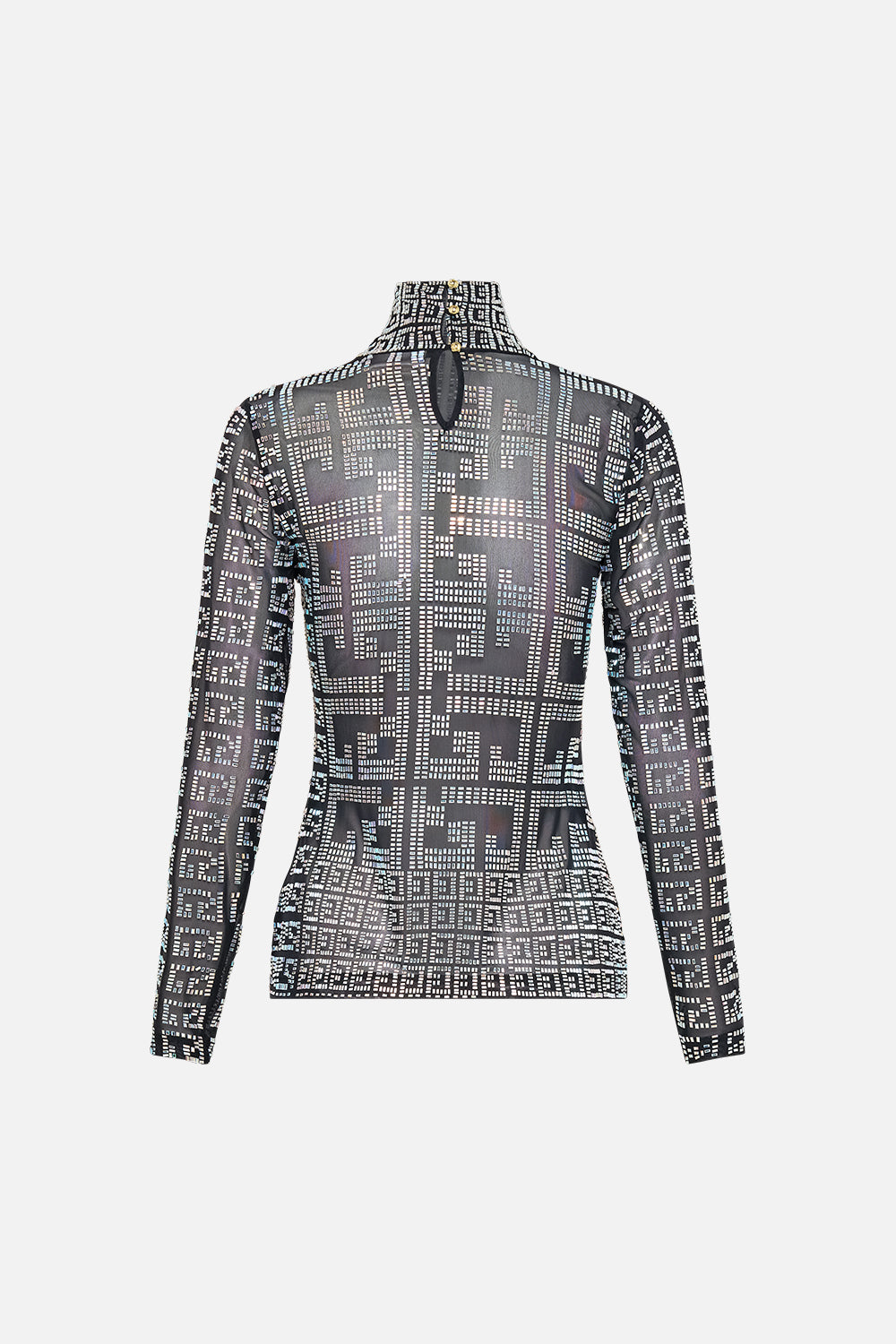 MESH HOTFIX TURTLE NECK READ MY GLYPHS