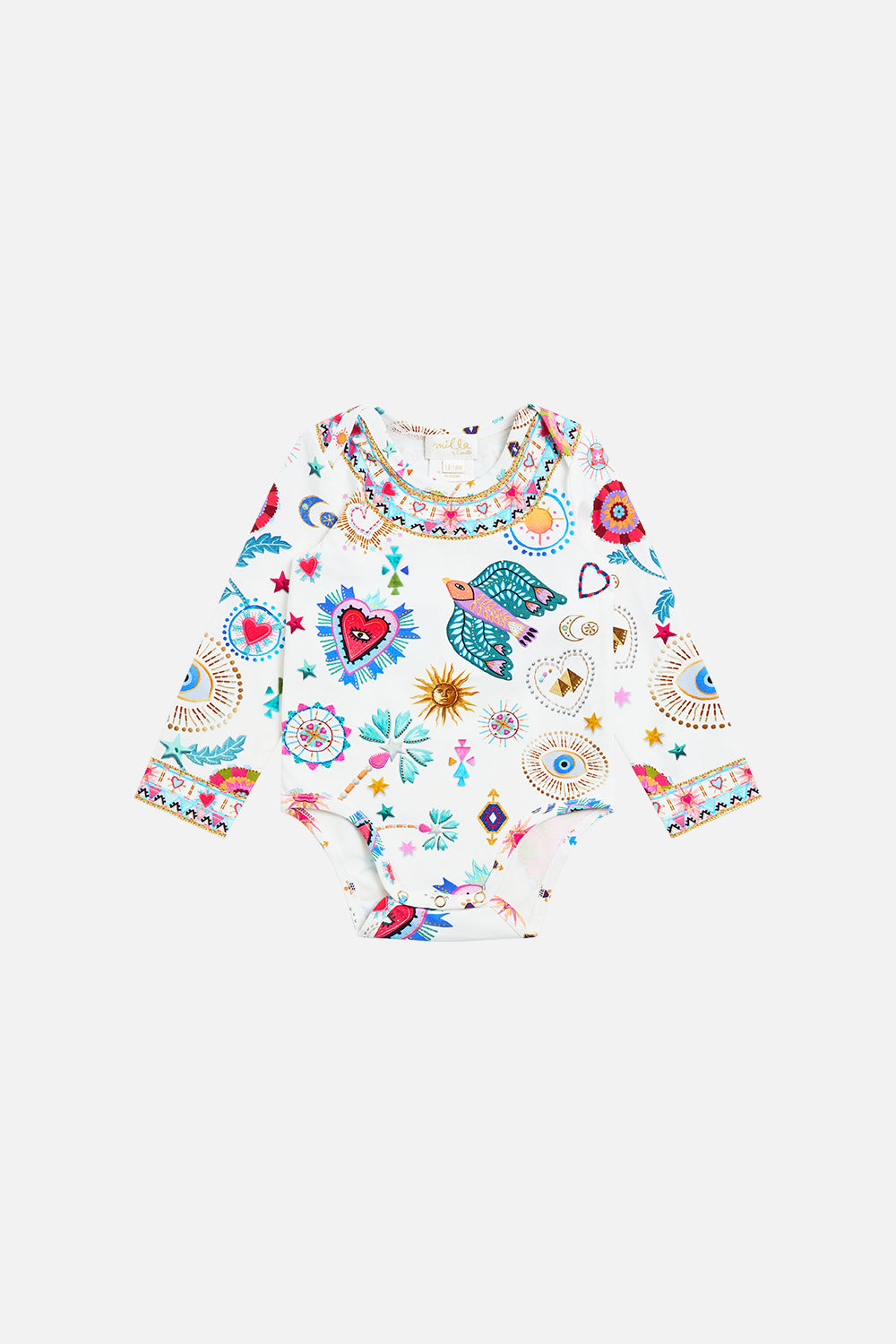 CAMILLA Babies Bodysuit in Rainbow Roads print