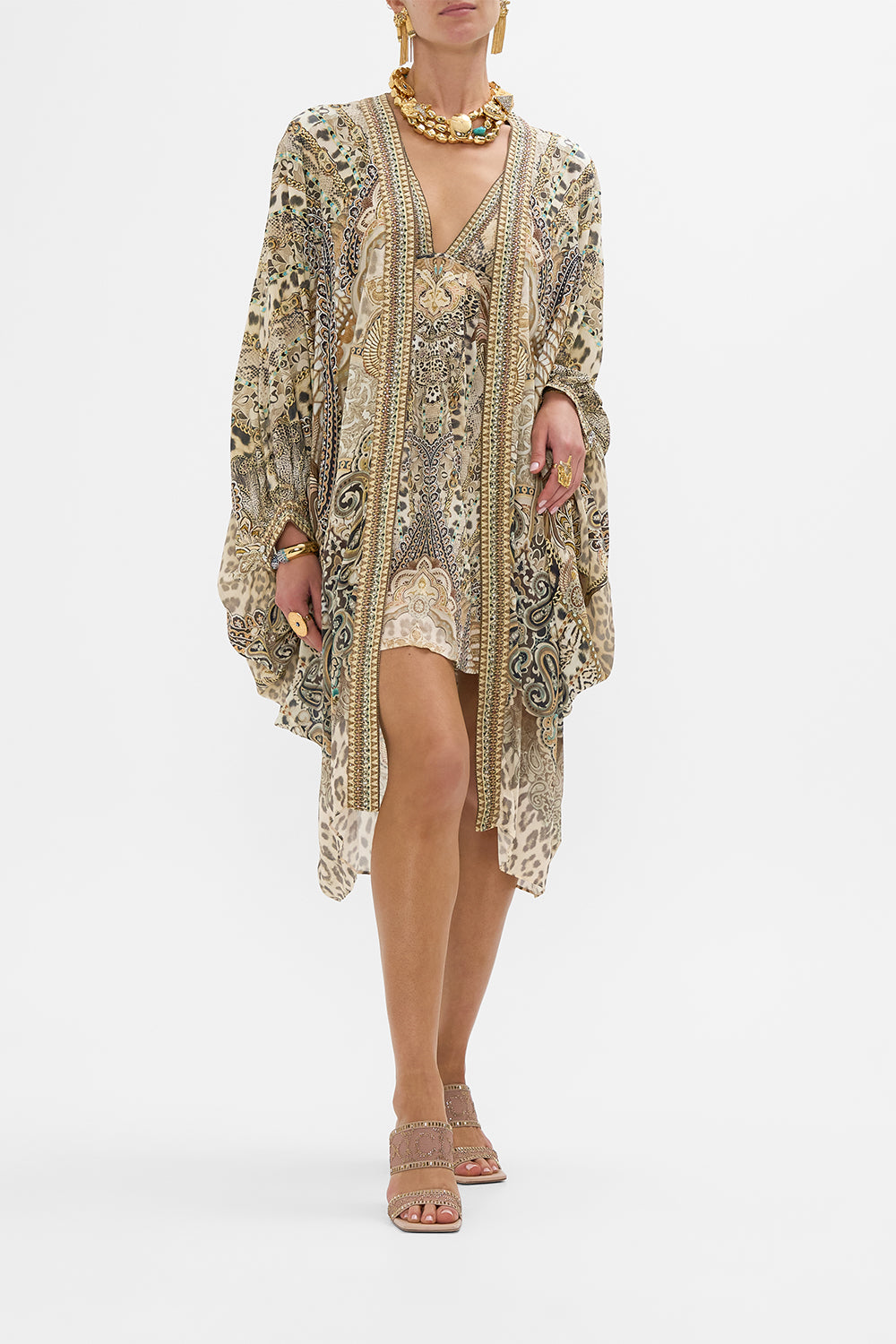 CAMILLA Dramatic Sleeve Cocoon Layer in The Throne Room print