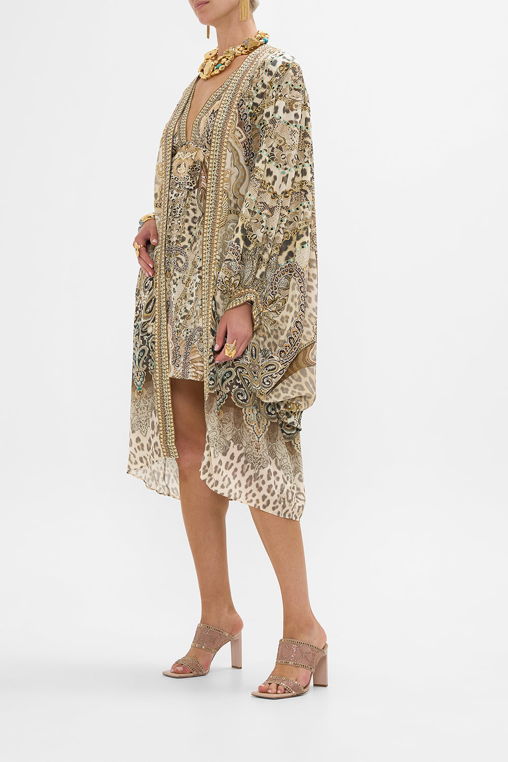 CAMILLA Dramatic Sleeve Cocoon Layer in The Throne Room print