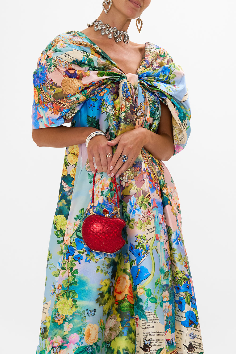 Disney CAMILLA crystal apple bag clutch in Just One Bite Snow White print