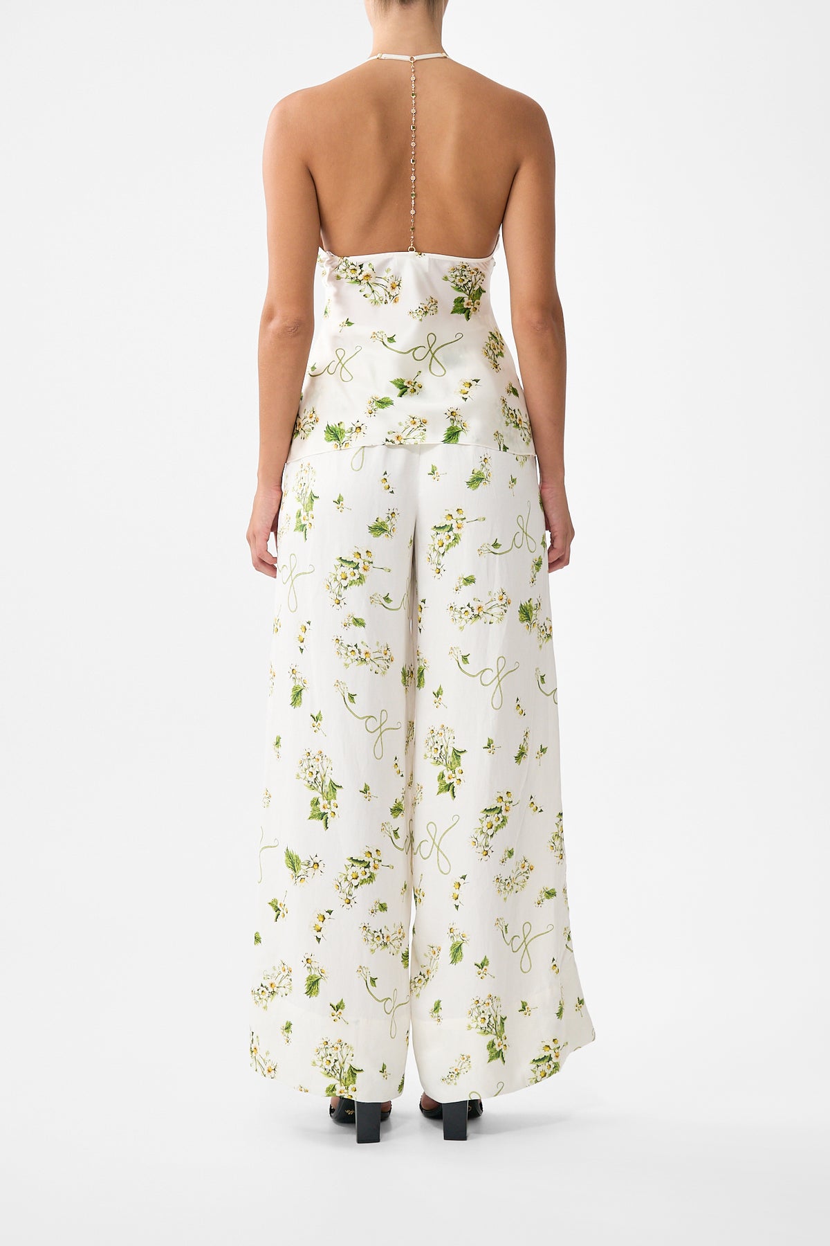 The CAMILLA Chain Detail Bias Cami in our Botanical Utopia print.