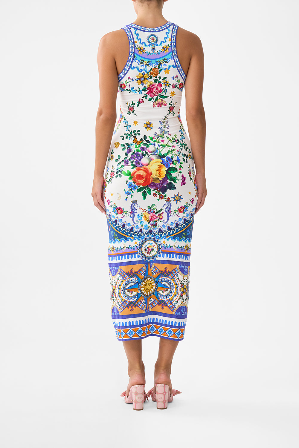 The CAMILLA Jersey Tank Dress in our Tiles Darls print.