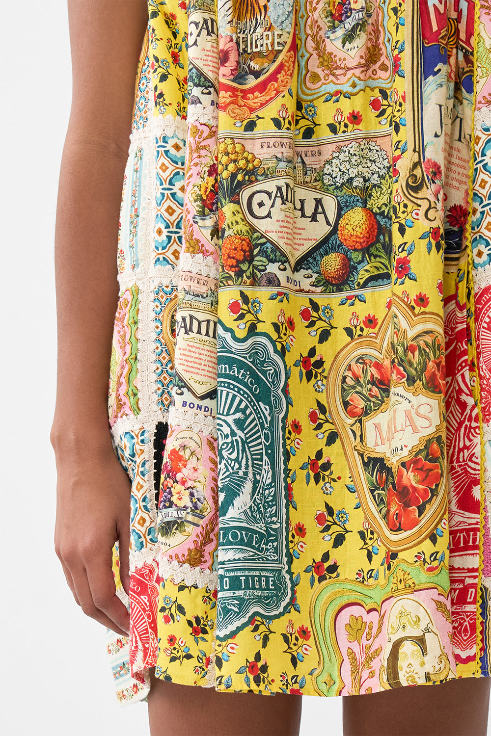 WIDE STRAP SHORT SUNDRESS AROMATIC TIGER FLOWER