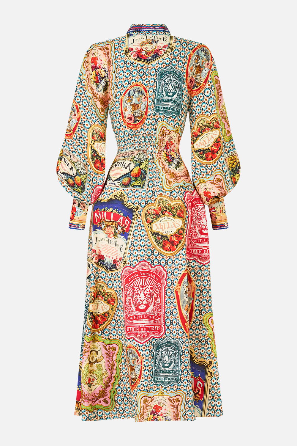 The CAMILLA Waist Tie Shirt Dress in our Soap Opera print.