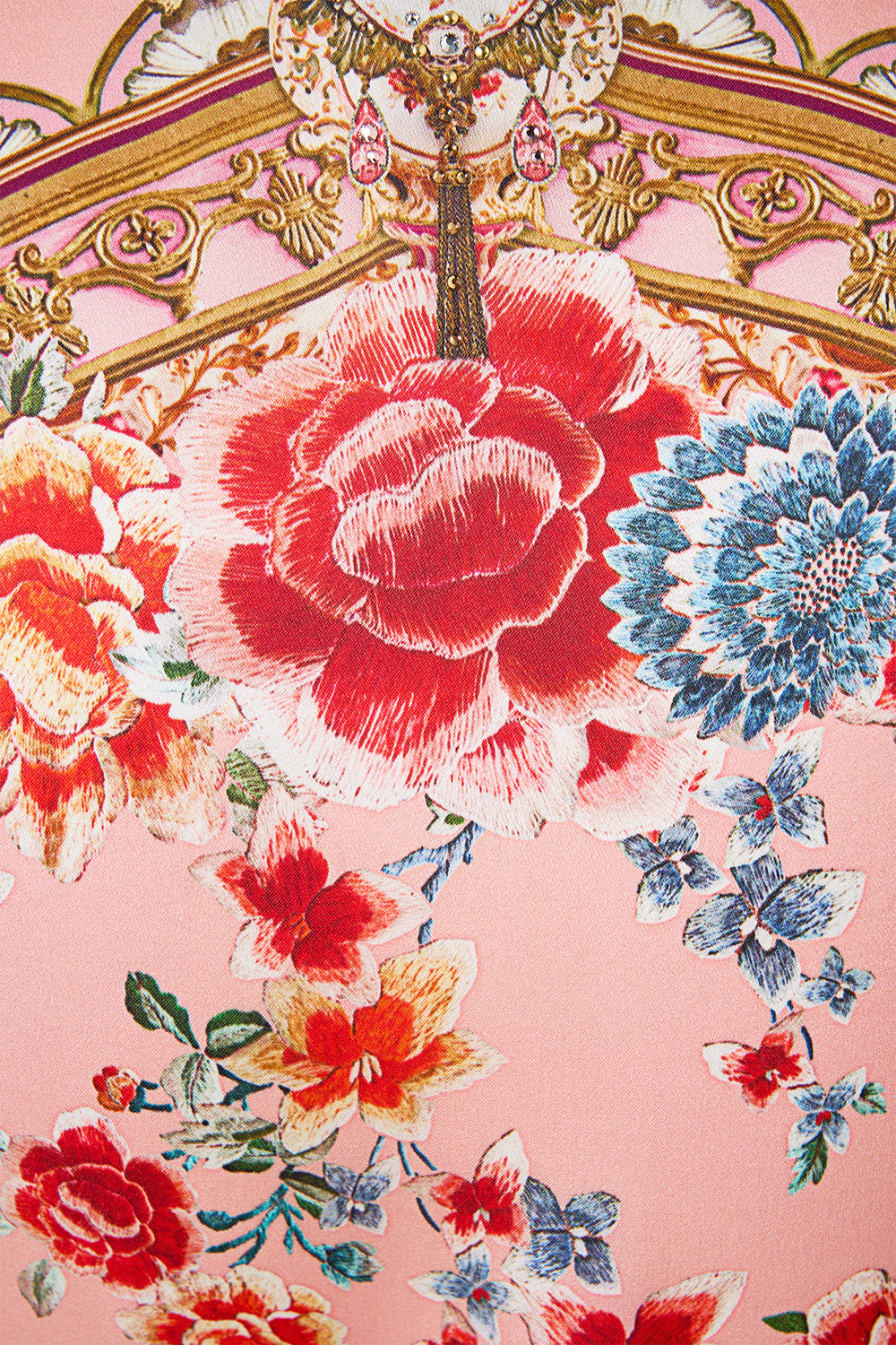 The CAMILLA High Low Hem Layer With Cuff in our Majestic Milla print.