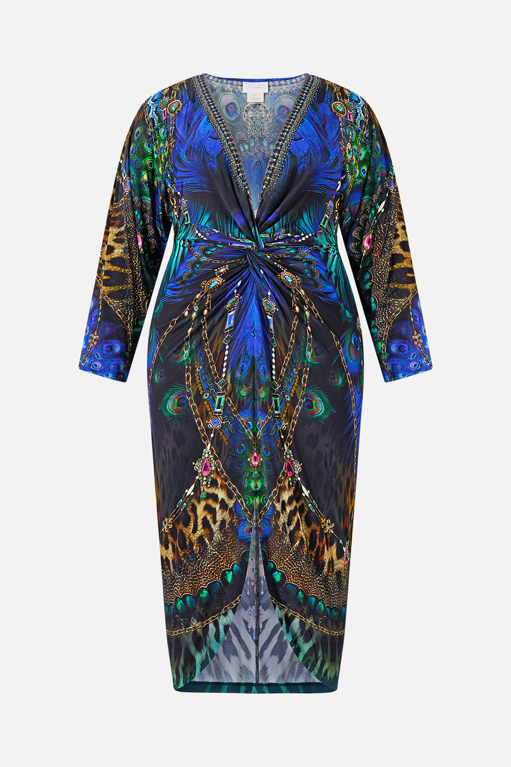 LONG SPLIT FRONT TWIST DRESS DOMINICAN DECADENCE