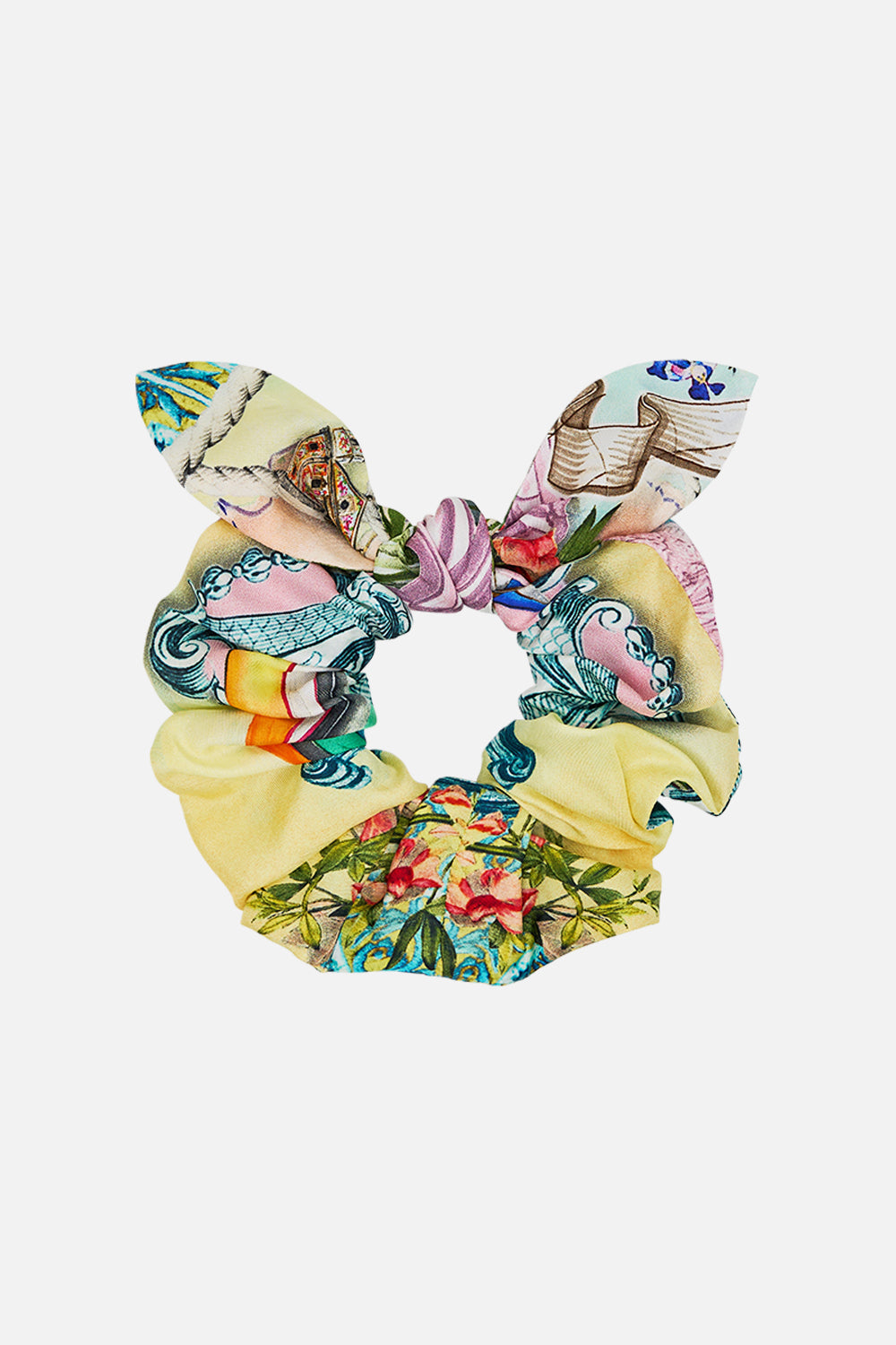 The CAMILLA Scrunchie With Tie in our Just Coasting print.