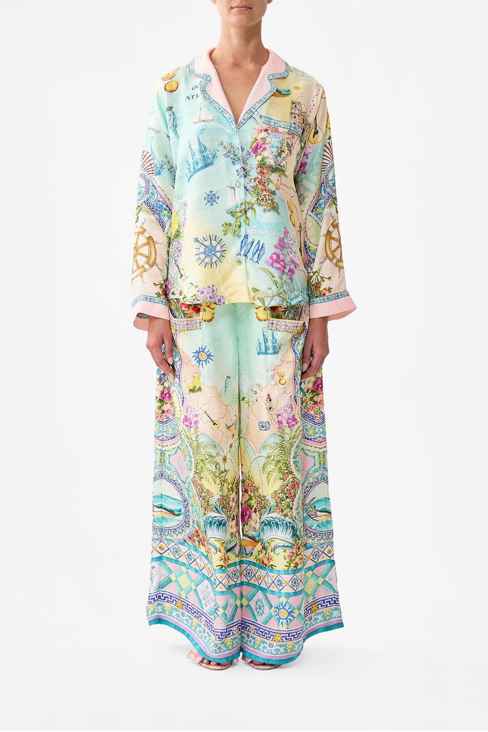 The CAMILLA Boxy Pyjama Shirt in our Just Coasting print.