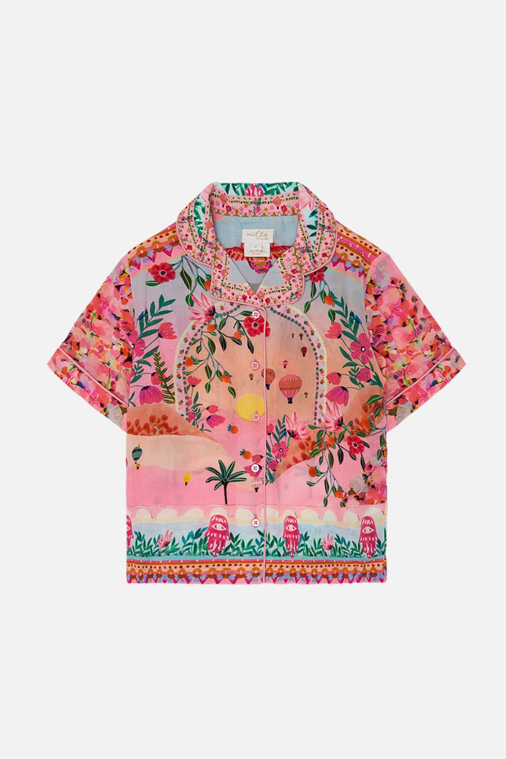Milla By CAMILLA Kids Short Sleeve Shirt 12-14 in Sister Sunset print.