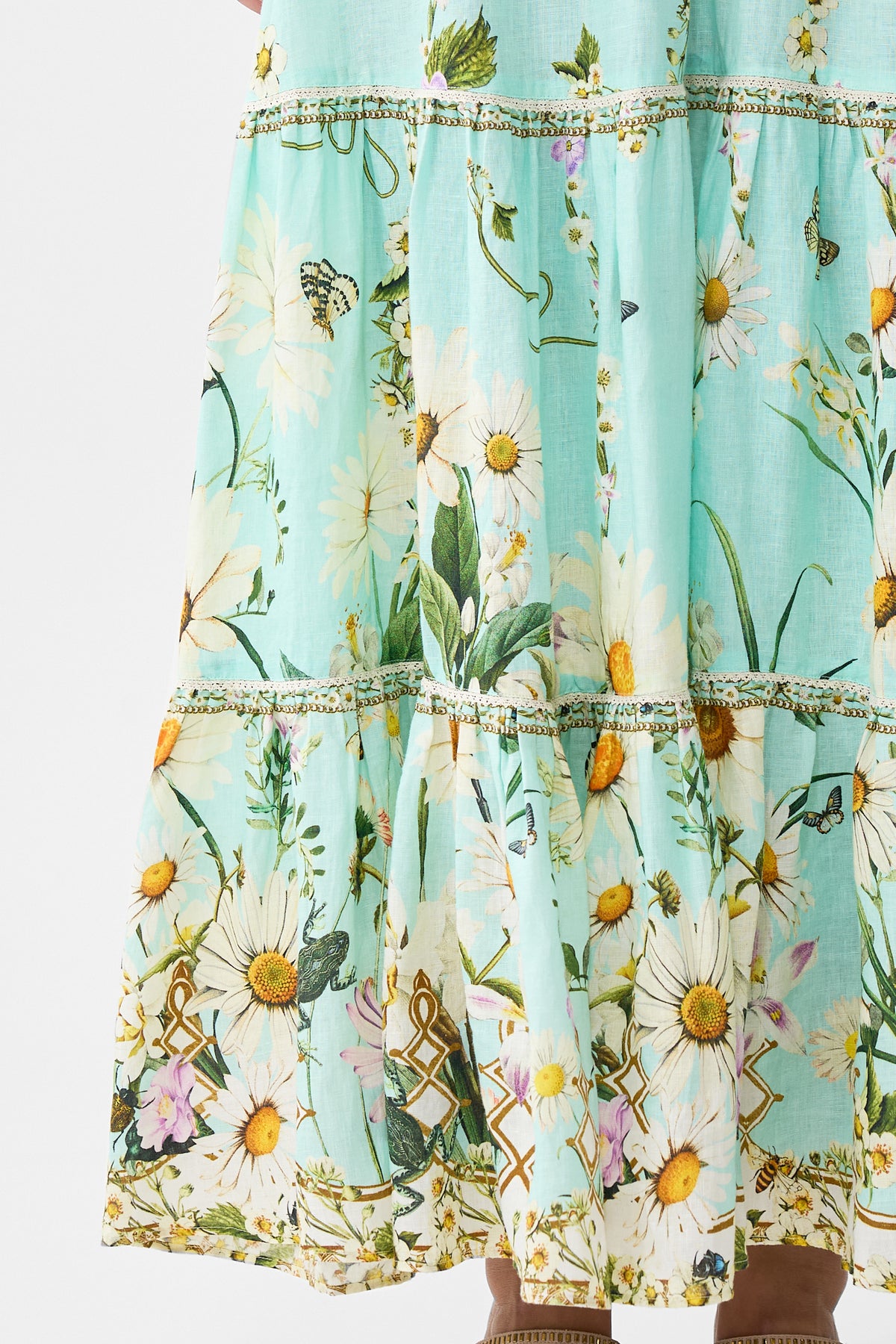 The CAMILLA High Waisted Tiered Skirt in our Floral Freefall print.