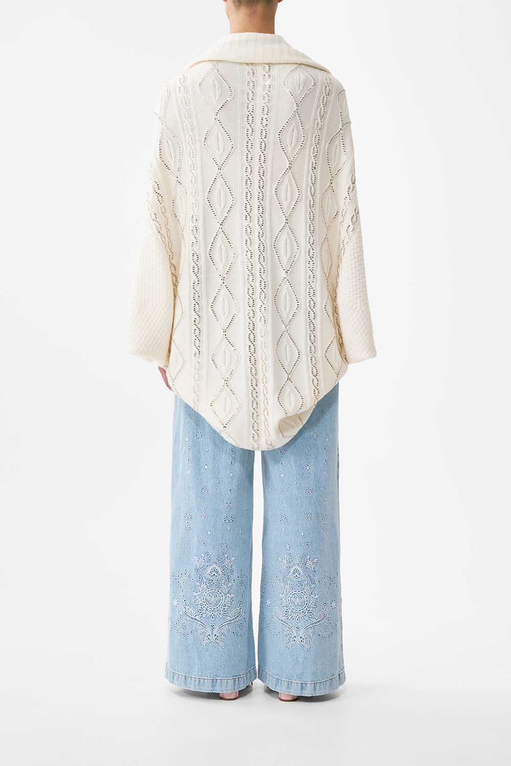 The CAMILLA Cable Knit Layer in our Solid Ivory print.