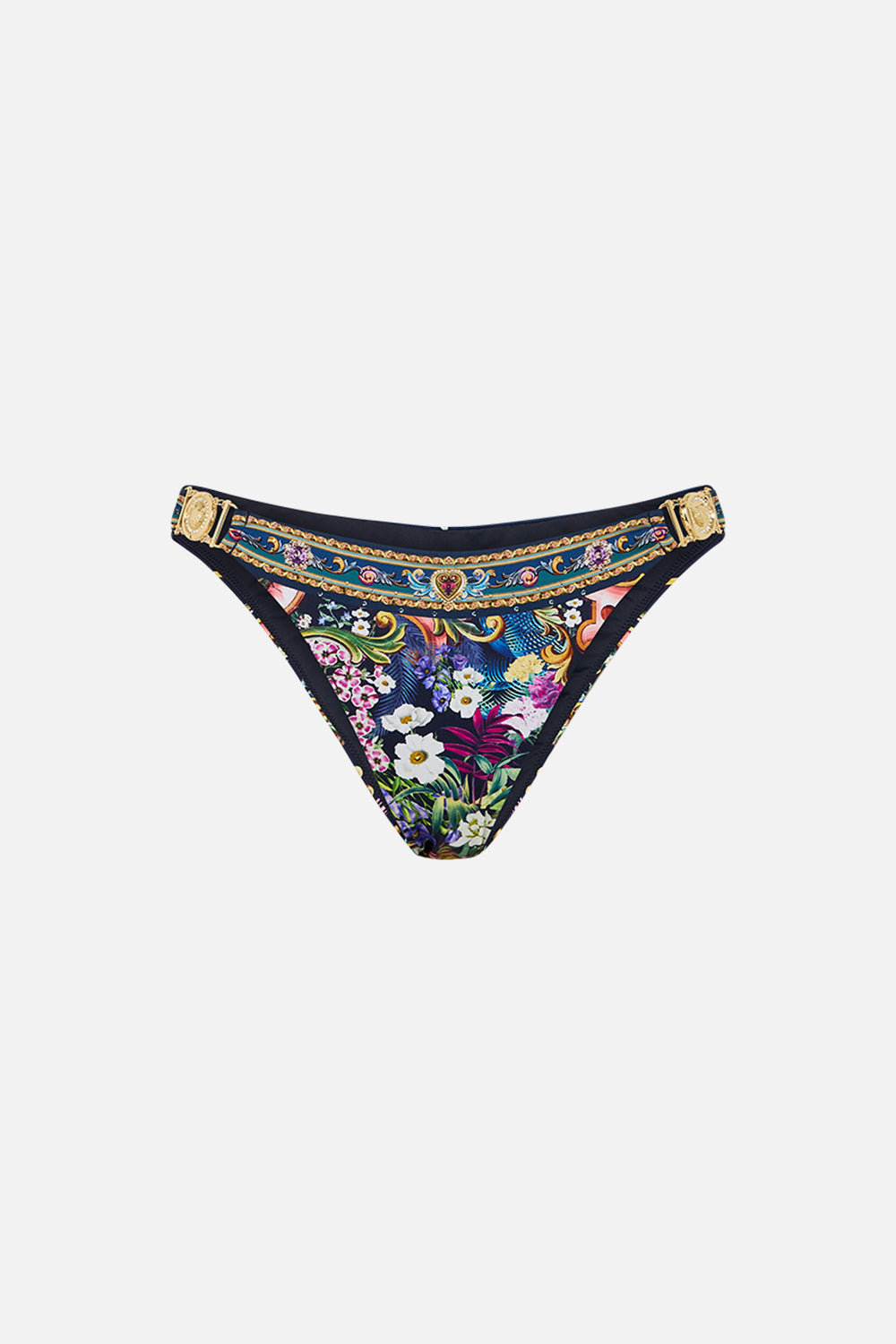 The CAMILLA Regular Bikini Bottom With Side Trim in our Basked In Baroque print.