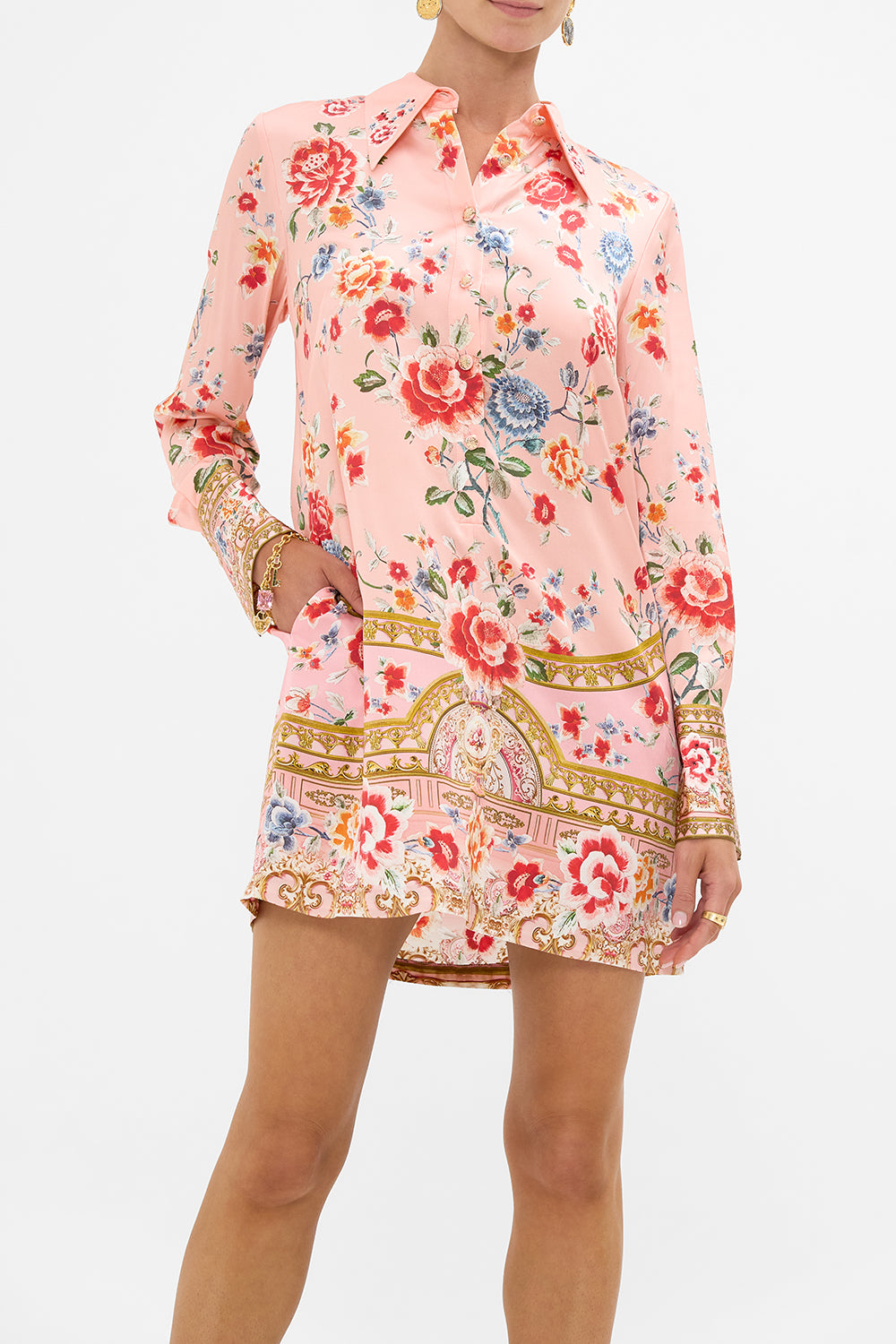 The CAMILLA Mini Shirt Dress in our Majestic Milla print.