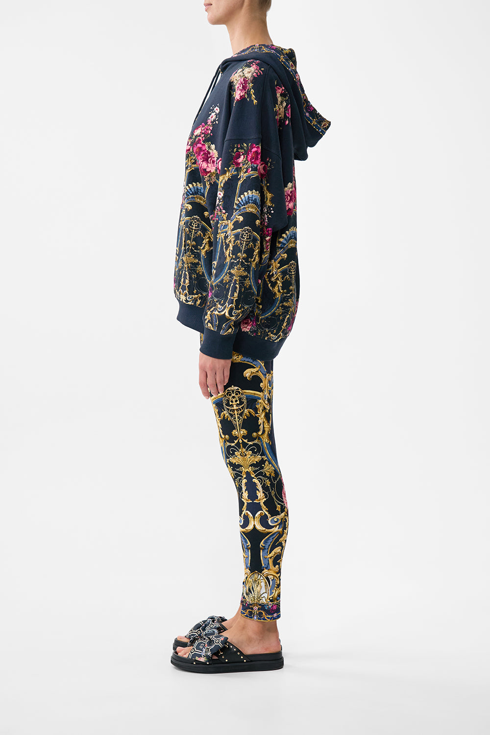The CAMILLA Oversize Boyfriend Hoodie in our Ornate On A Plate print.