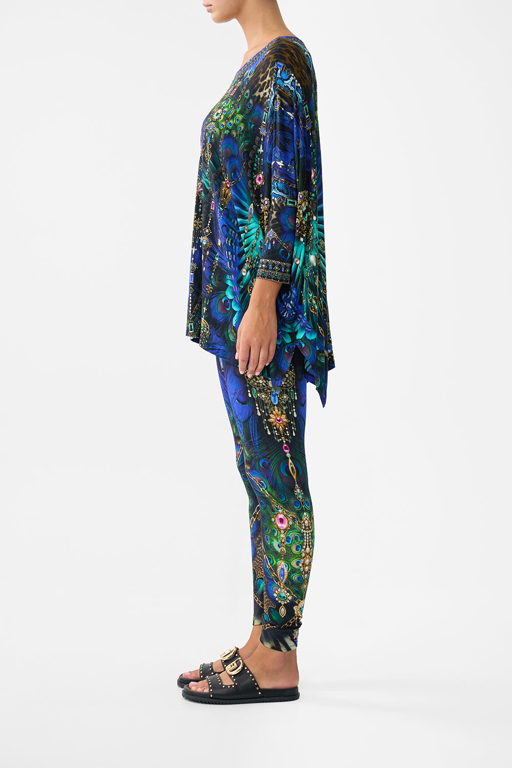 The CAMILLA Scoop Neck Slouch Tee in our Dominican Decadence print.