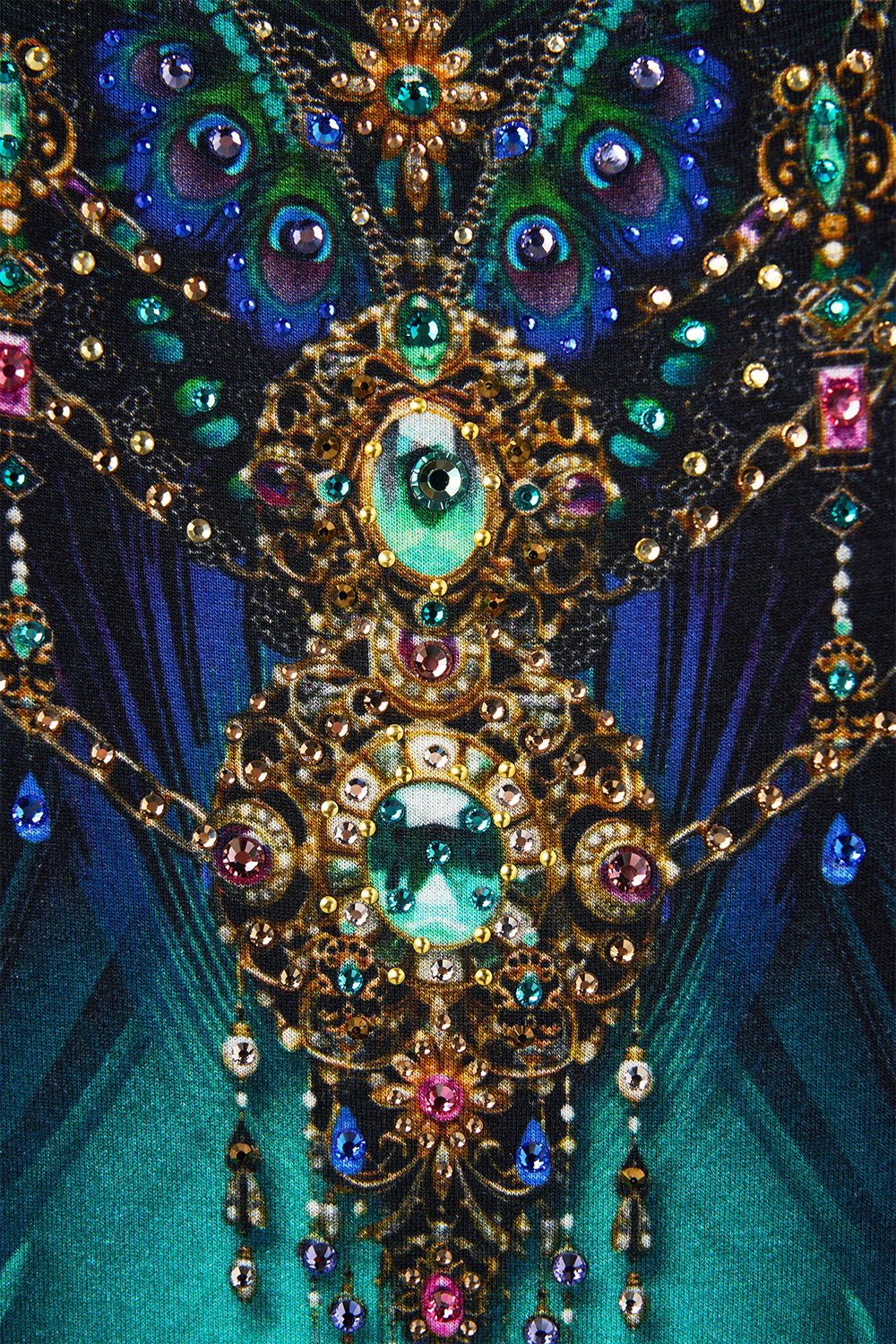 The CAMILLA Scoop Neck Slouch Tee in our Dominican Decadence print.