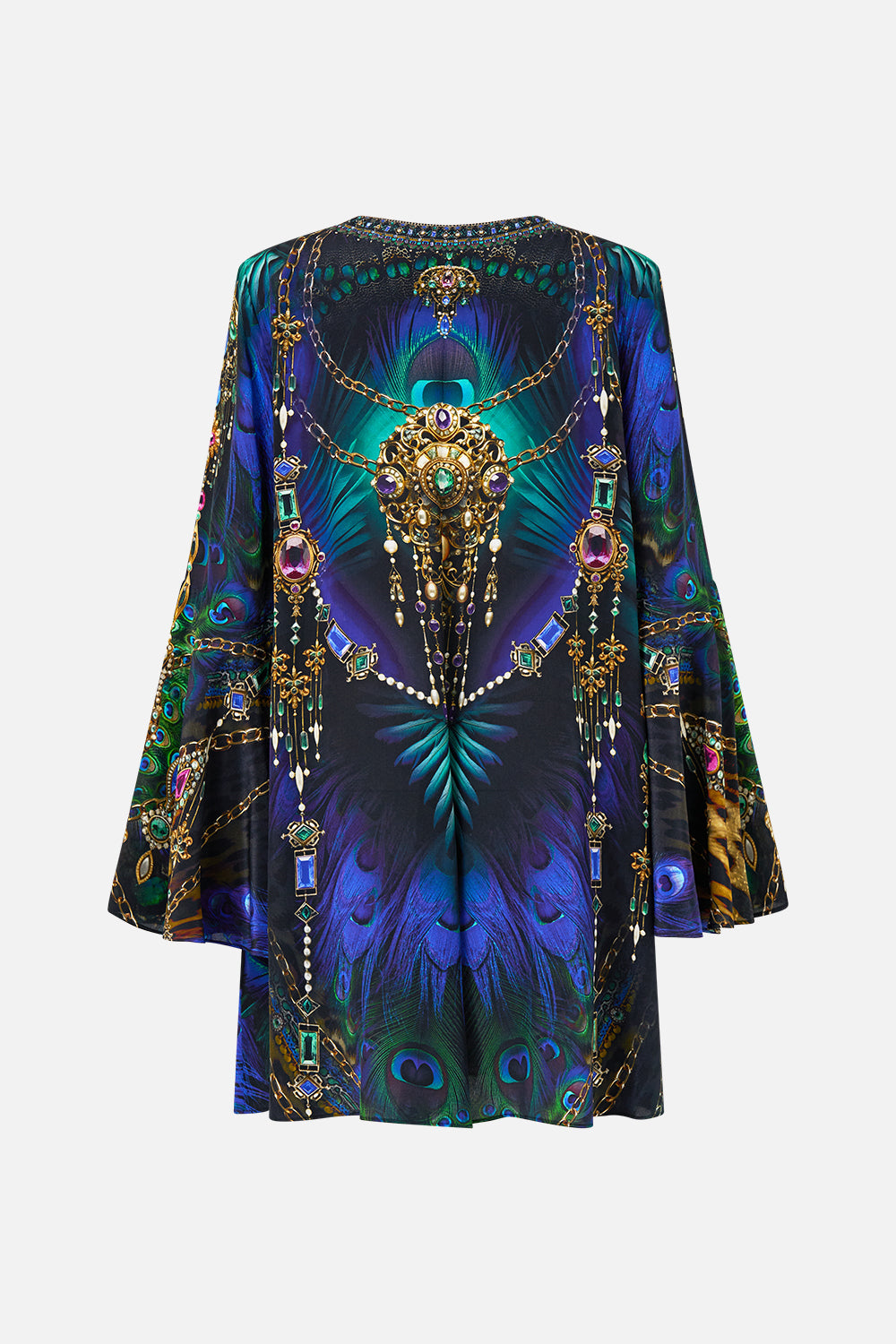 The CAMILLA V-Neck Flared Sleeve Mini Dress in our Dominican Decadence print.