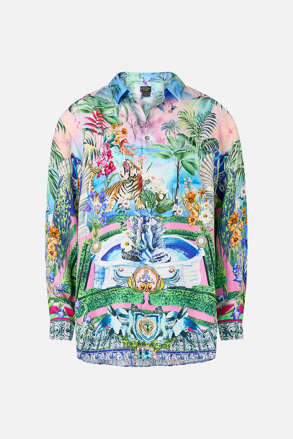 The CAMILLA Long Sleeve Oversized Shirt in our Spirit Of Santa Maria print.