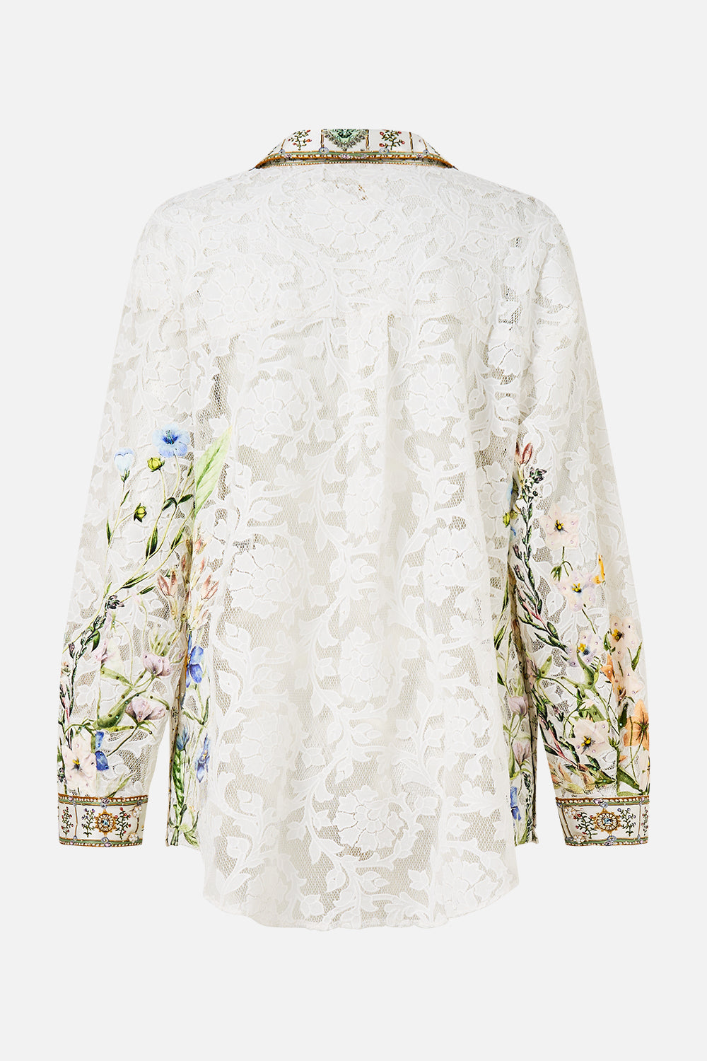 The CAMILLA Collared Shirt With Side Buttons in our Dressing Room Drama print.