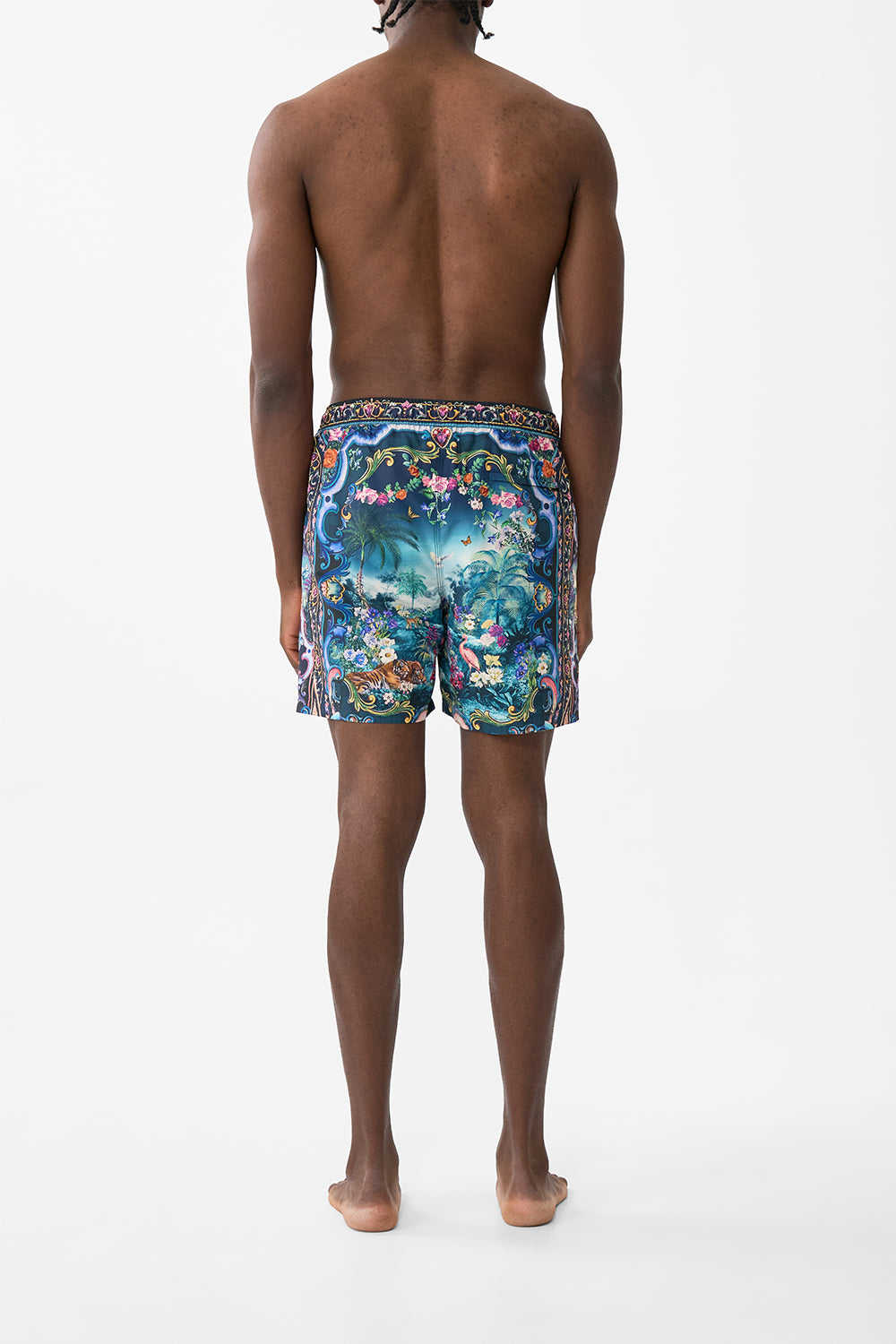 The CAMILLA Mid Length Boardshort With Elastic Waist in our Basked In Baroque print.