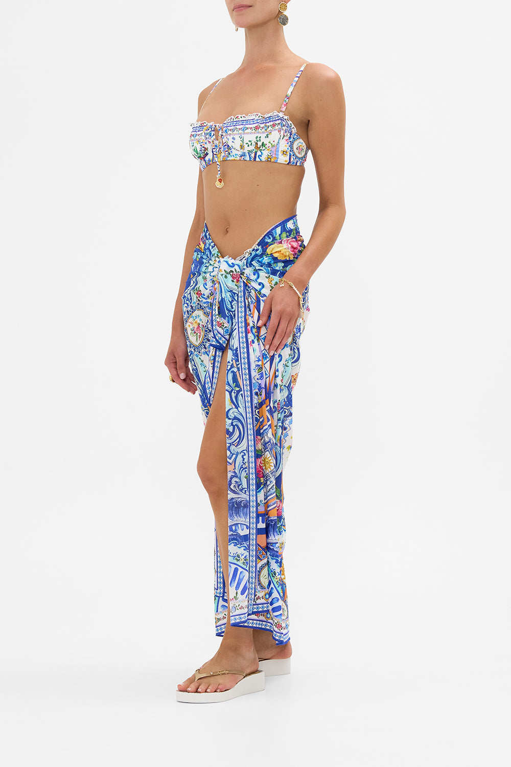 The CAMILLA Multi Wear Long Sarong in our Tiles Darls print.