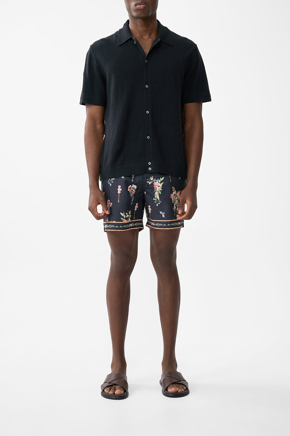 The CAMILLA Short Sleeve Knit Shirt W Silk Contrast Back in our Noble Endeavours print.