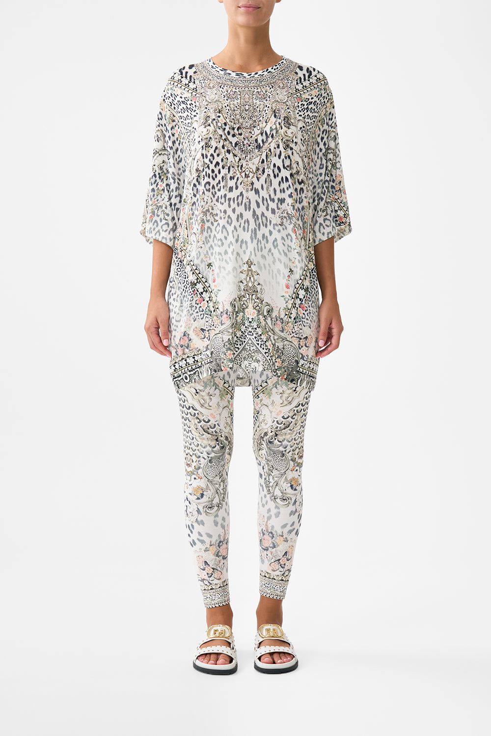 The CAMILLA Super Oversized Tee in our Marble Heaven print.