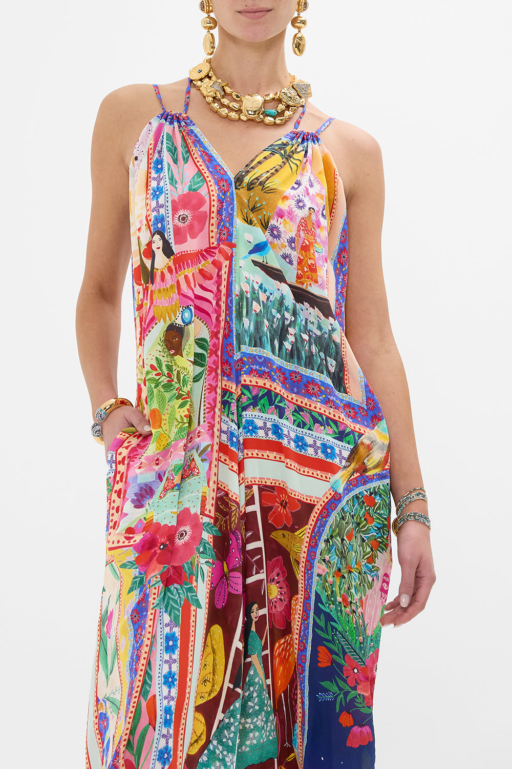 CAMILLA Balloon Jumpsuit in Roeqiyas Realm print.