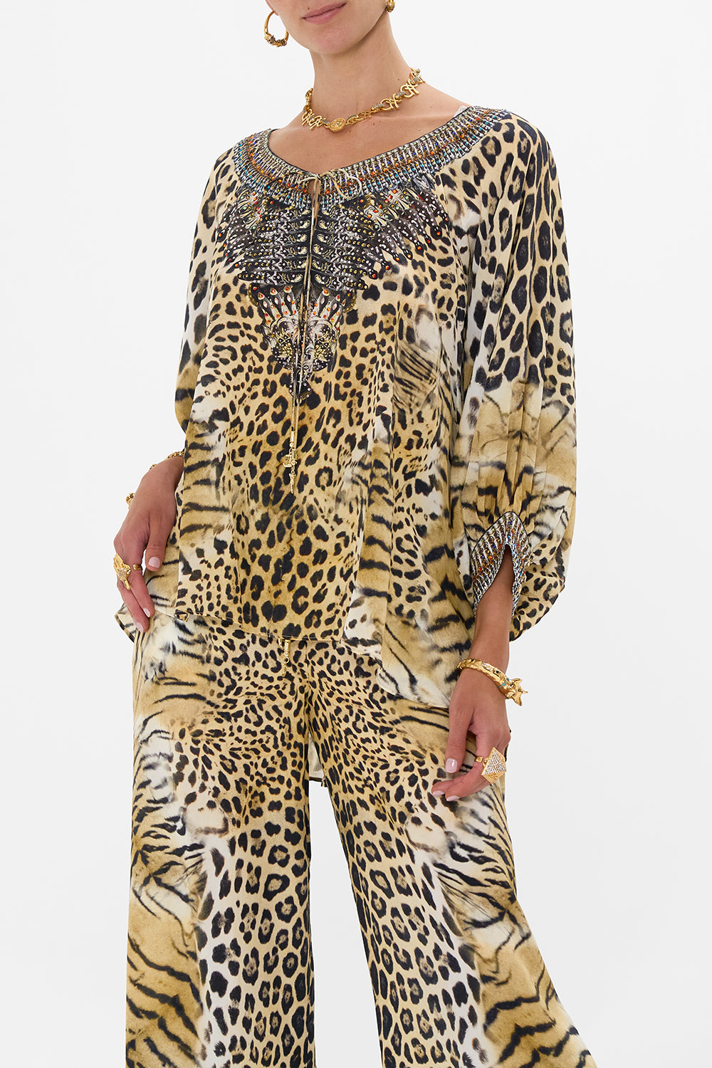 RAGLAN SLEEVE BLOUSE WITH CUFF JAGUAR