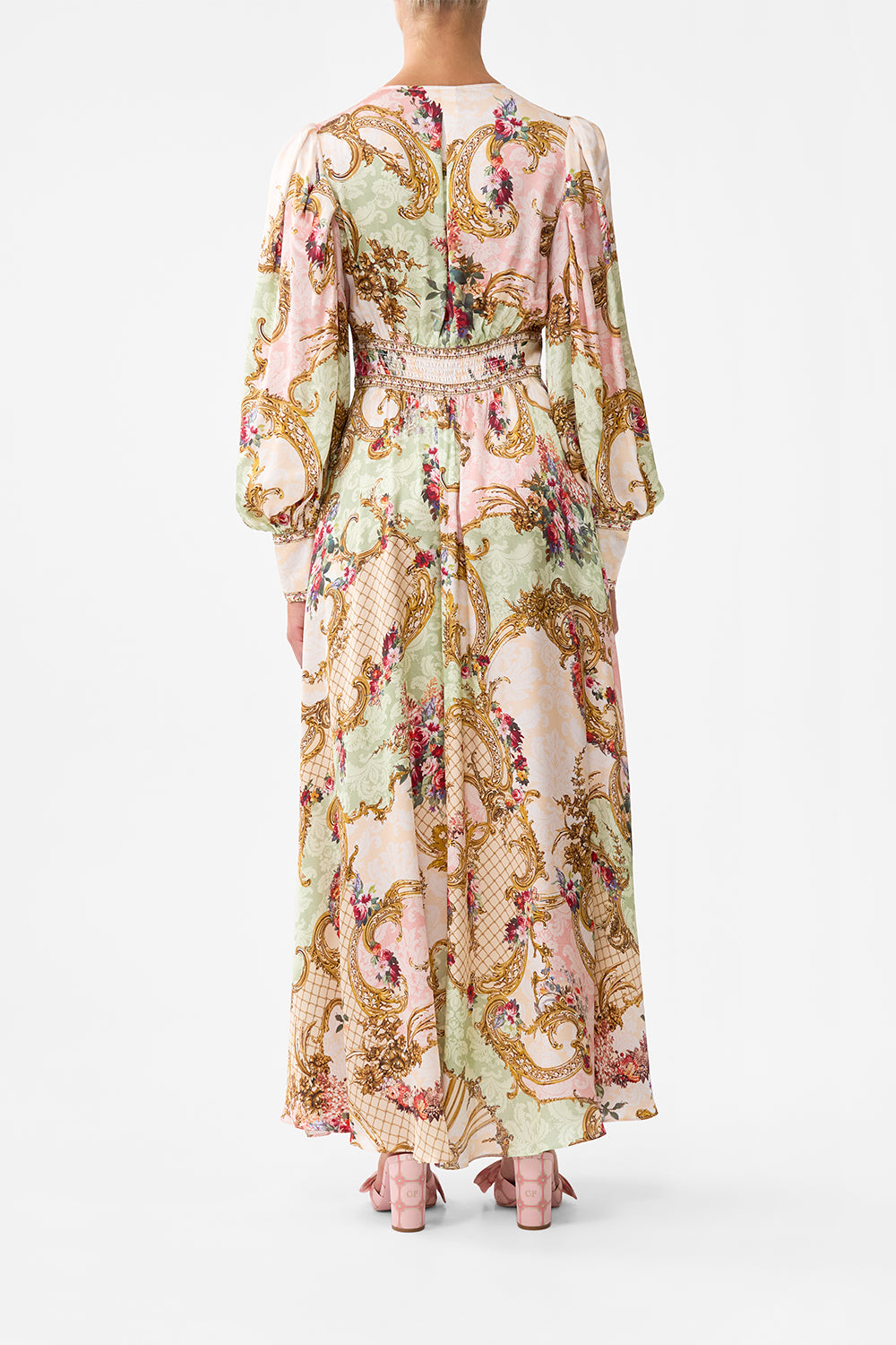 SHAPED WAISTBAND DRESS WITH GATHERED SLEEVES THE QUEENS QUARTERS